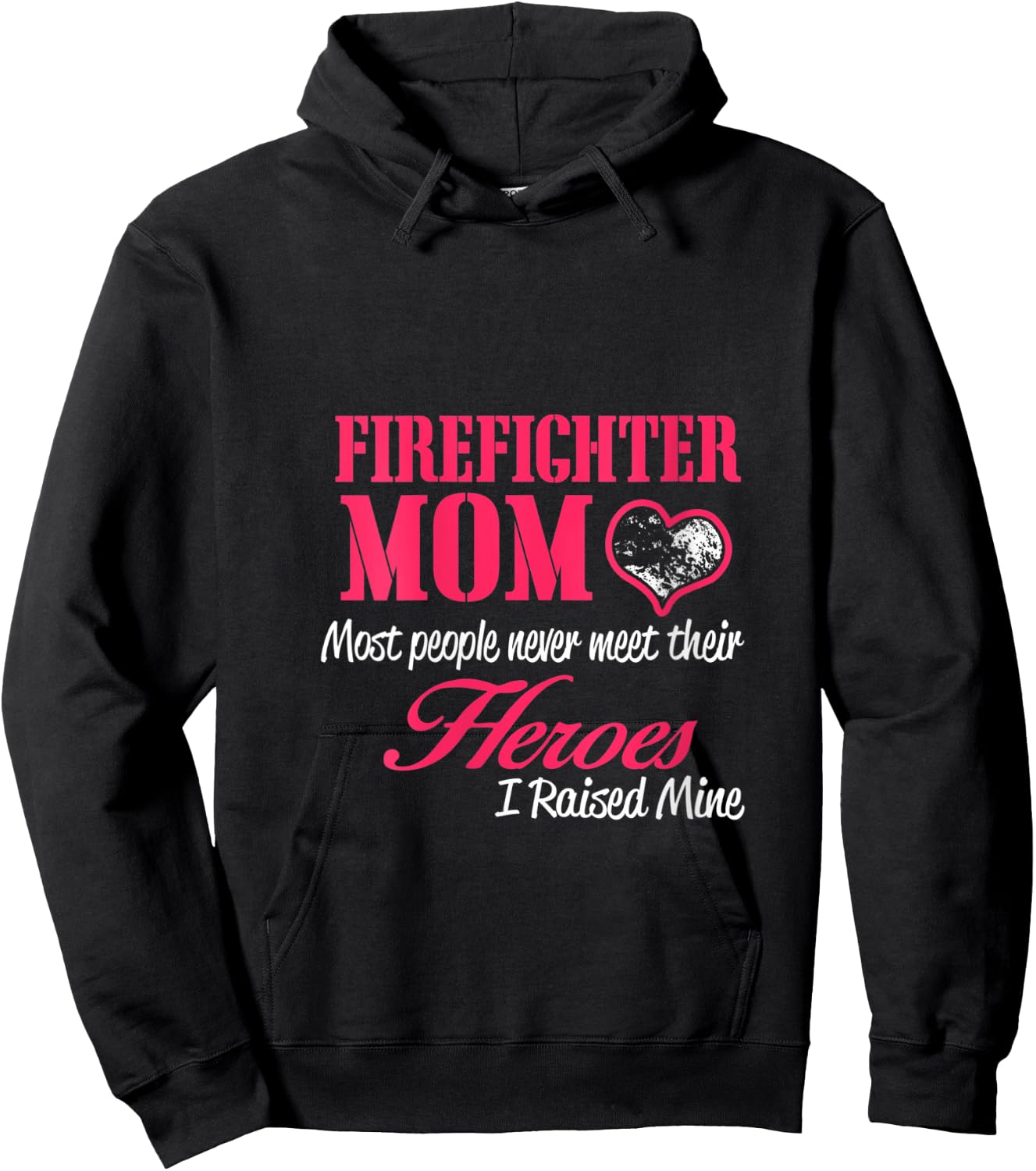Proud Firefighter Mom Shirts - I Raised My Hero V-Neck Hoodie - Hoodie | Black