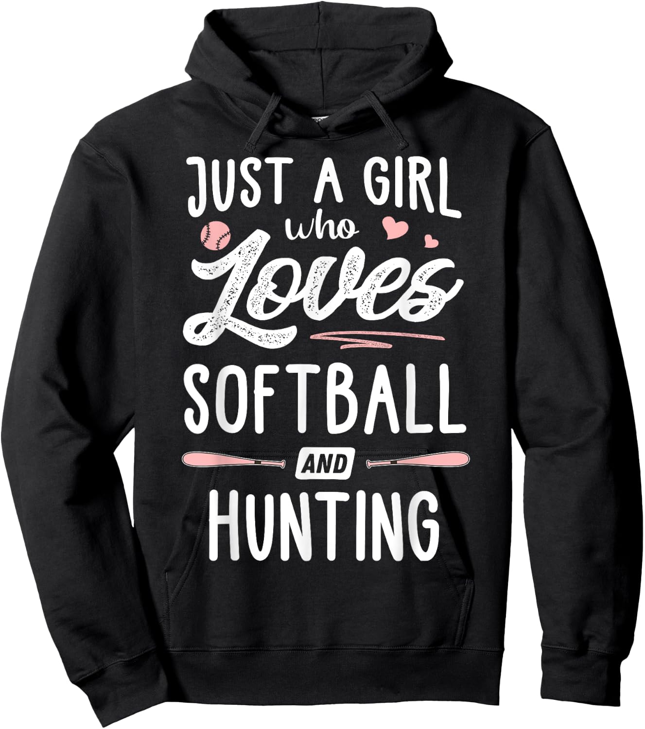 Just A Girl Who Loves Softball And Hunting Gift Women Hoodie - Hoodie | Black