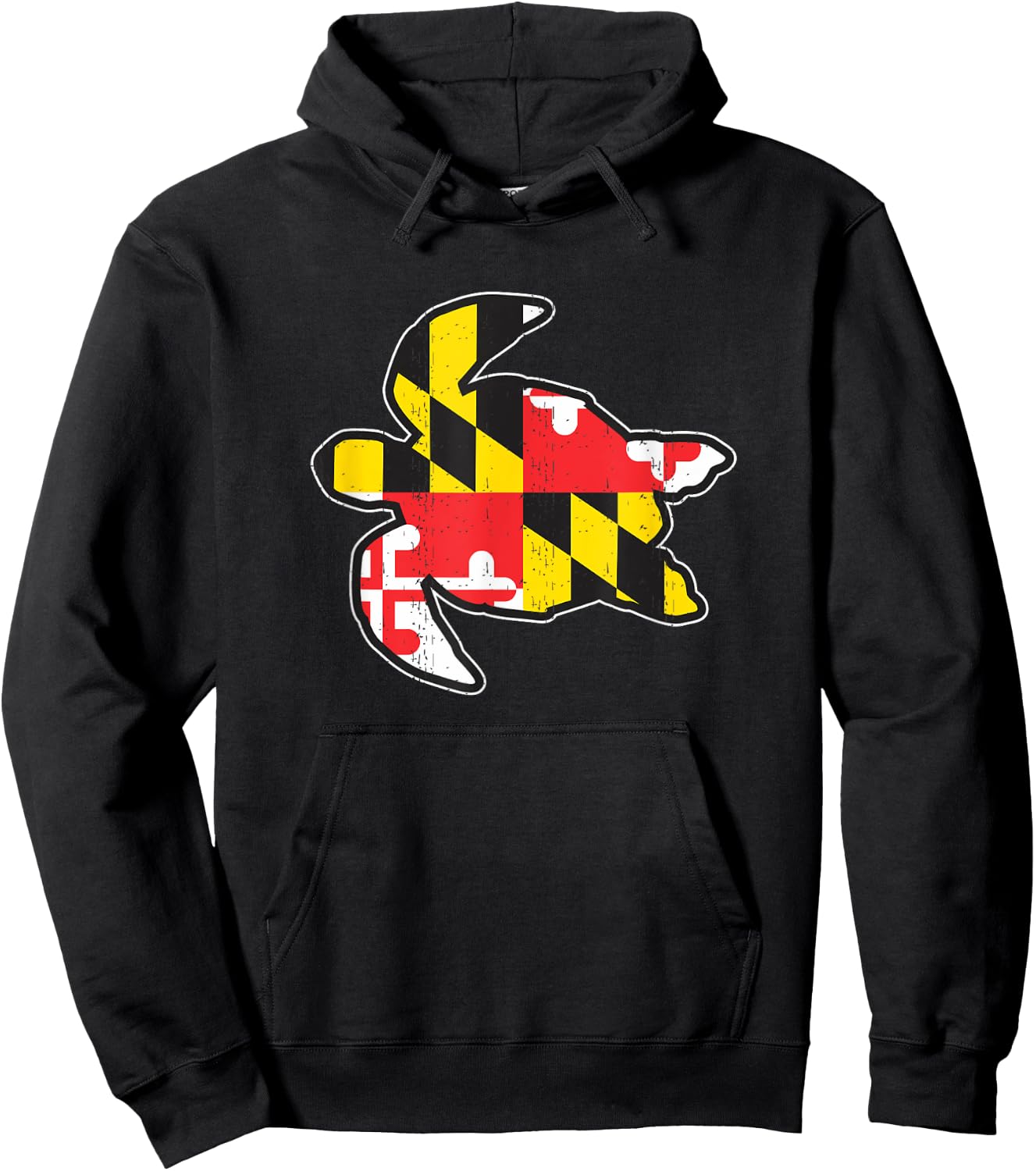 Maryland State Flag Turtle Shirt Funny reptile Hoodie - Hoodie | Black