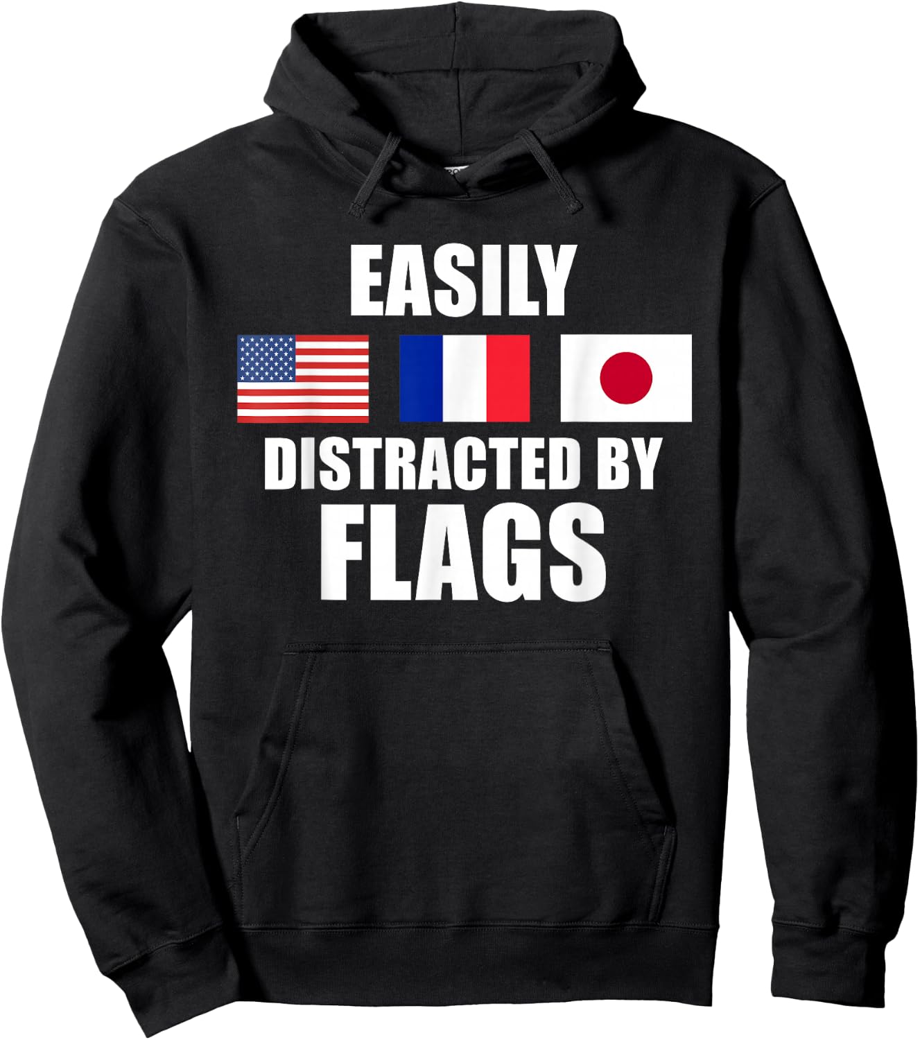 Vexillology Distracted By Flags Hoodie - Hoodie | Black