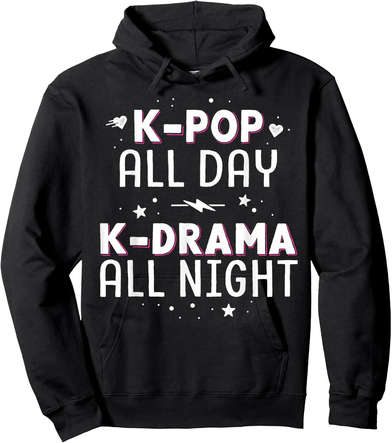 K-Pop All Day K-Drama All Night KDrama KPop K Pop Korean Hoodie - Hoodie | Black