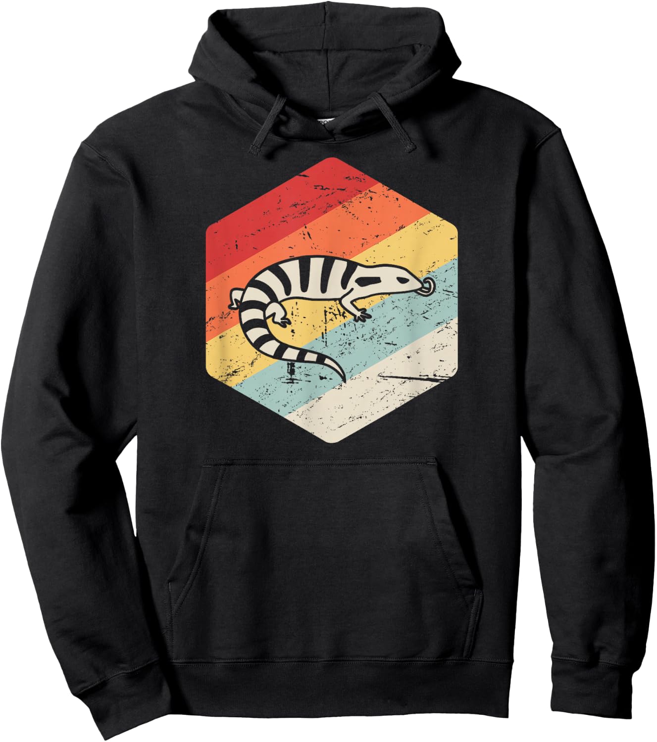 Retro Blue Tongued Skink / Pet Skink Shirt Lizard Hoodie - Hoodie | Black