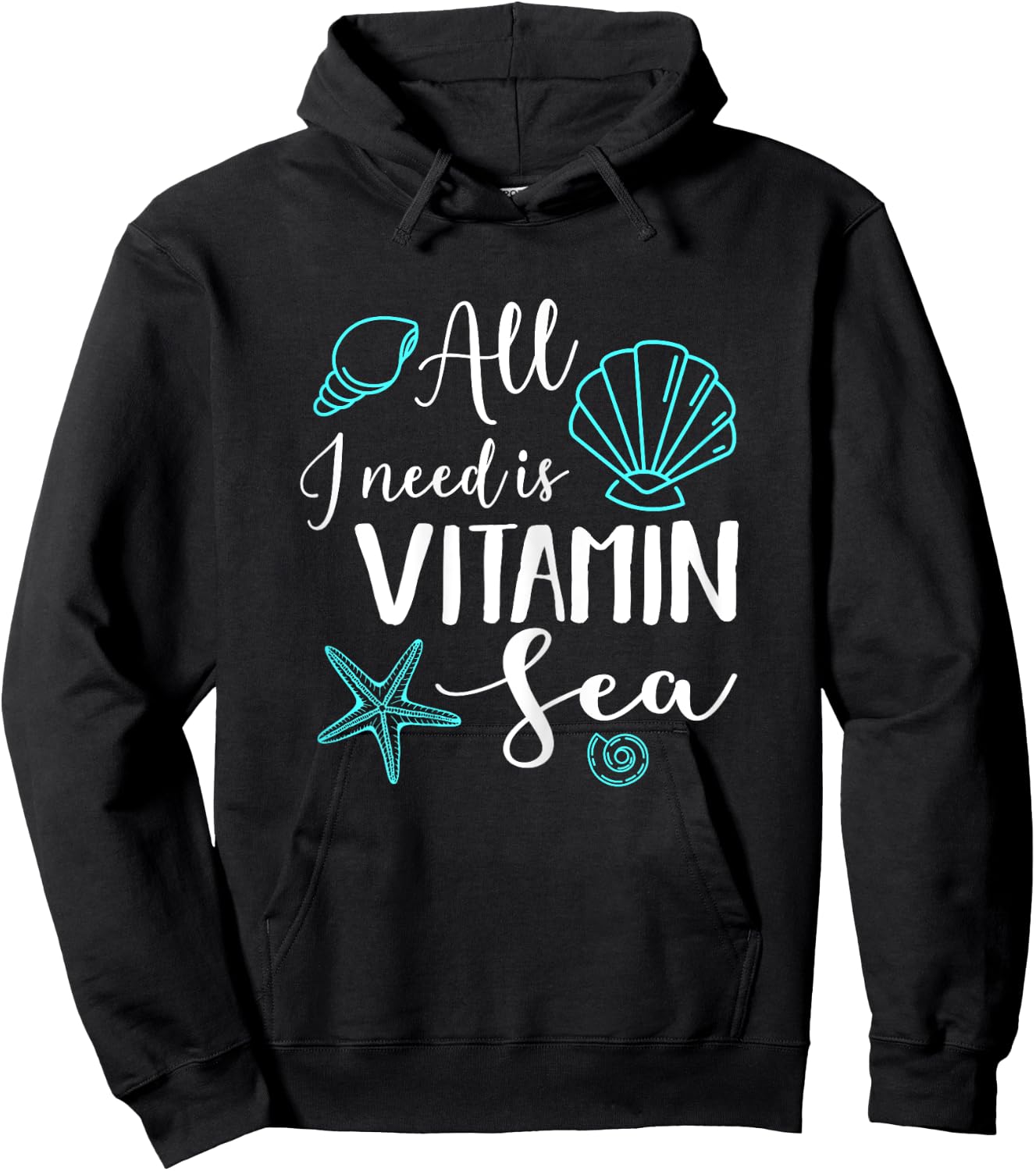Funny Beach Ocean Sailing All I Need Is Vitamin Sea Women Hoodie - Hoodie | Black