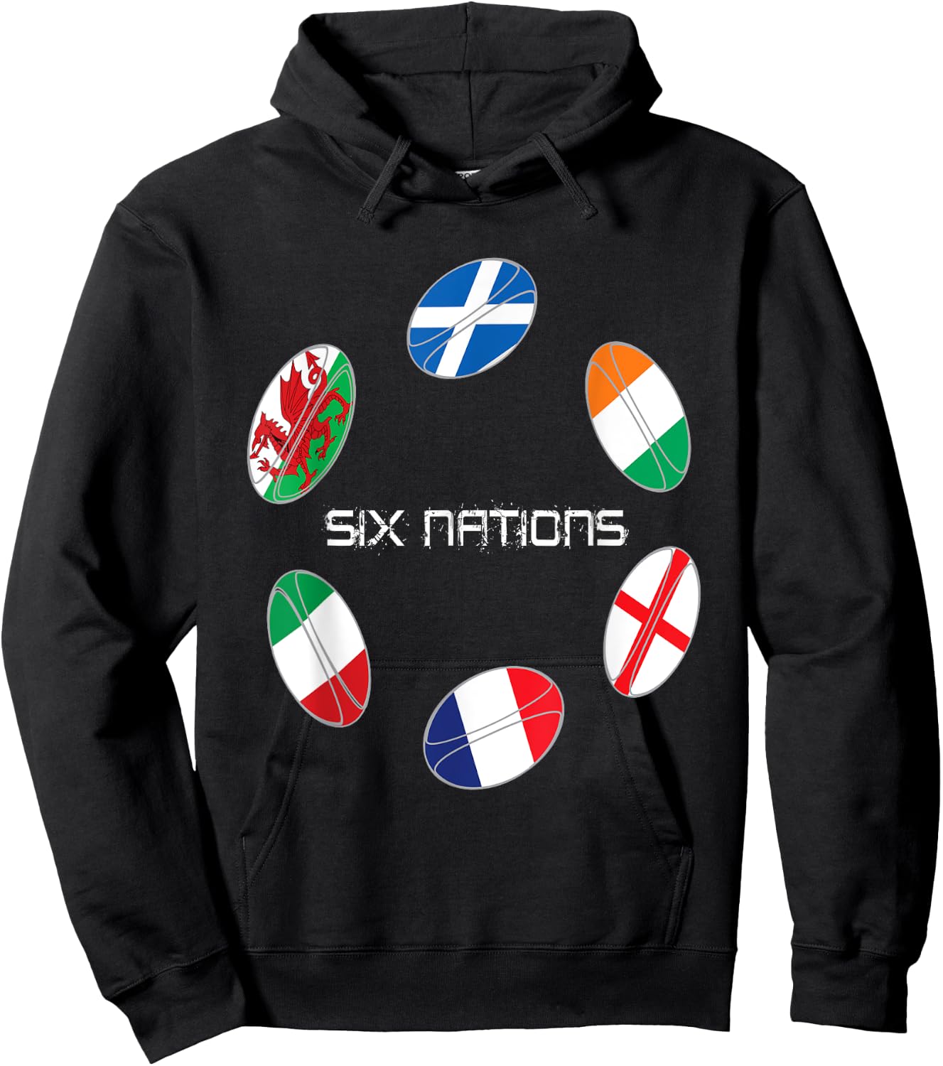 Rugby Six nations Hoodie - Hoodie | Black