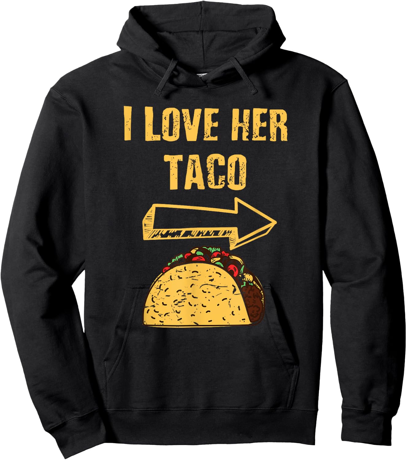 Men I Love Her Taco Matching Couple Cinco De Mayo Hoodie - Hoodie | Black
