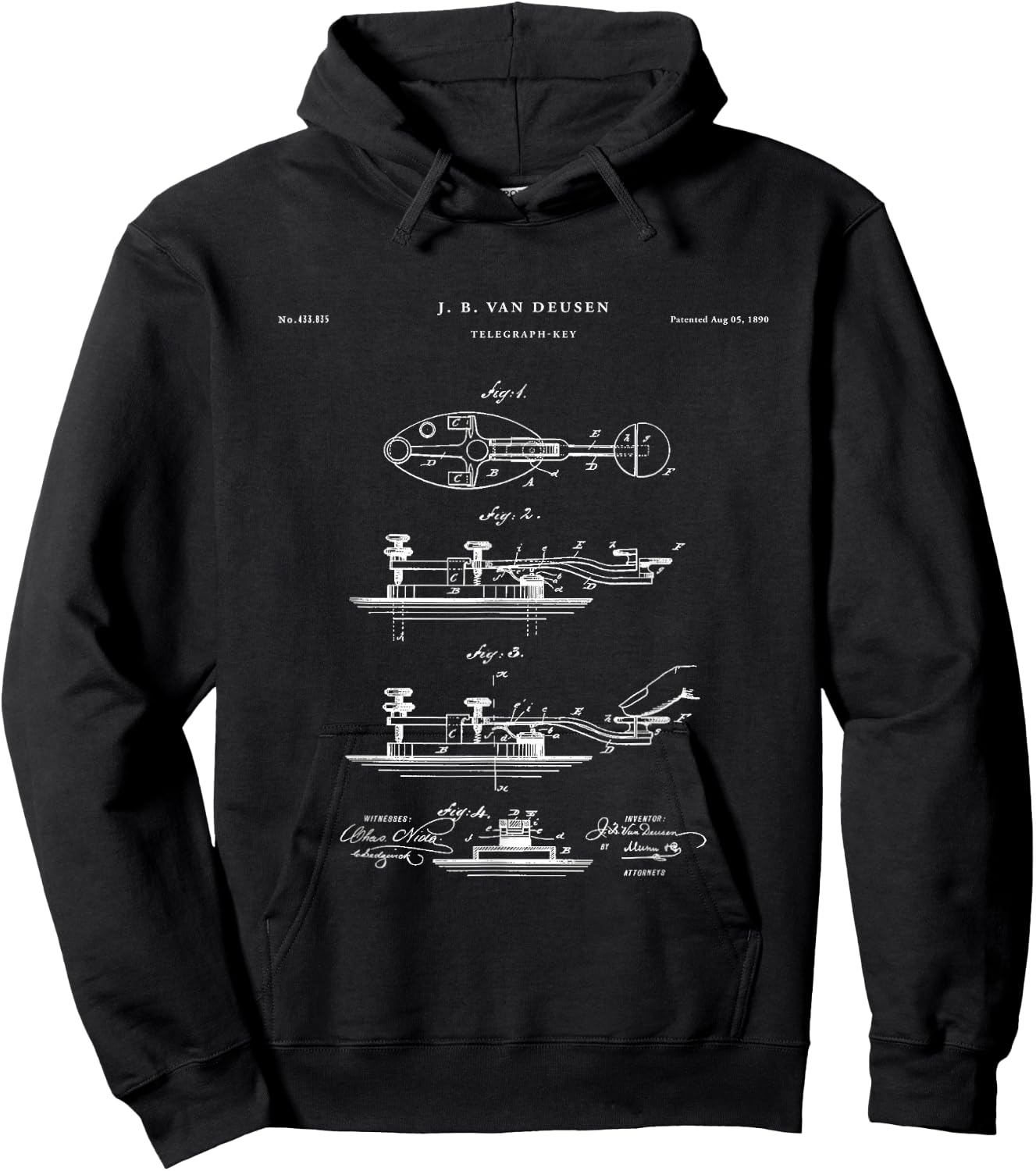 Telegraph Key Patent - radio Hoodie - Hoodie | Black
