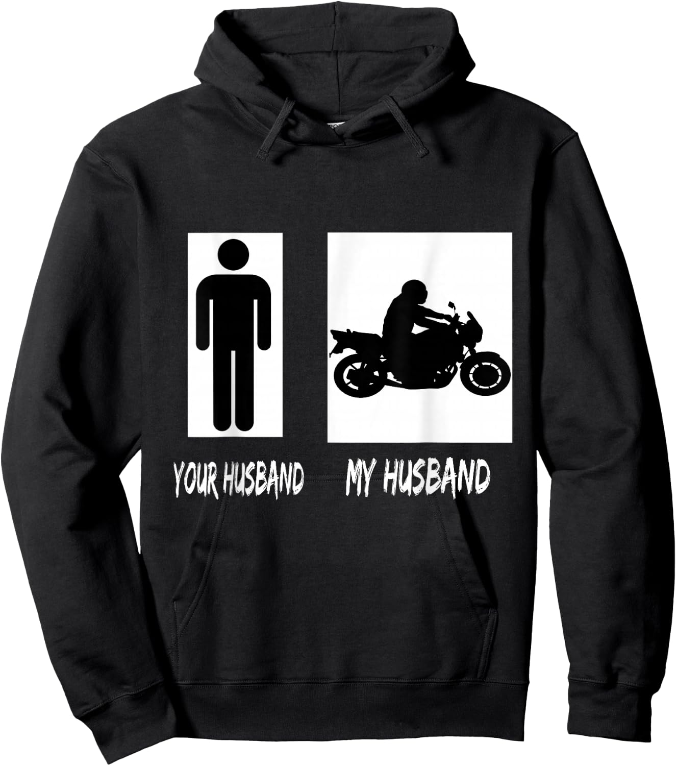 Ladies Your Husband My Husband Motorcycle Shirt Hoodie - Hoodie | Black