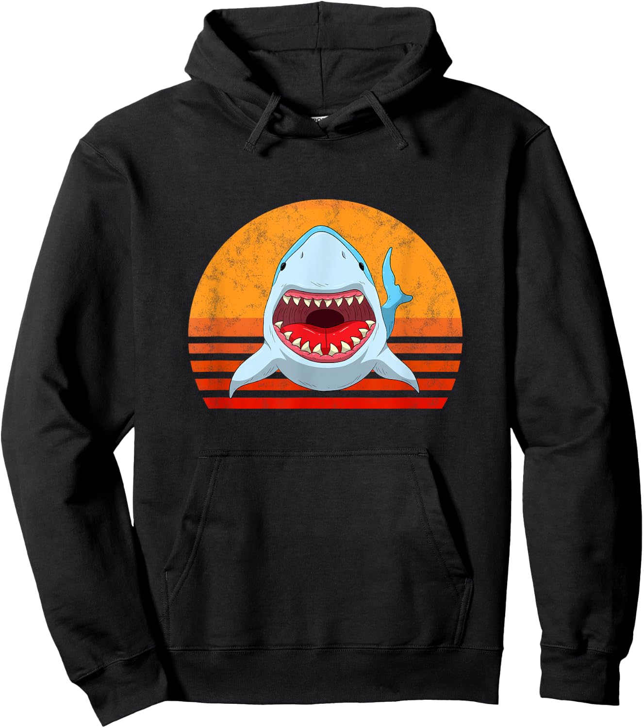 White Shark Jaws Predator Sharks Lover Kids Adult Hoodie - Hoodie | Black