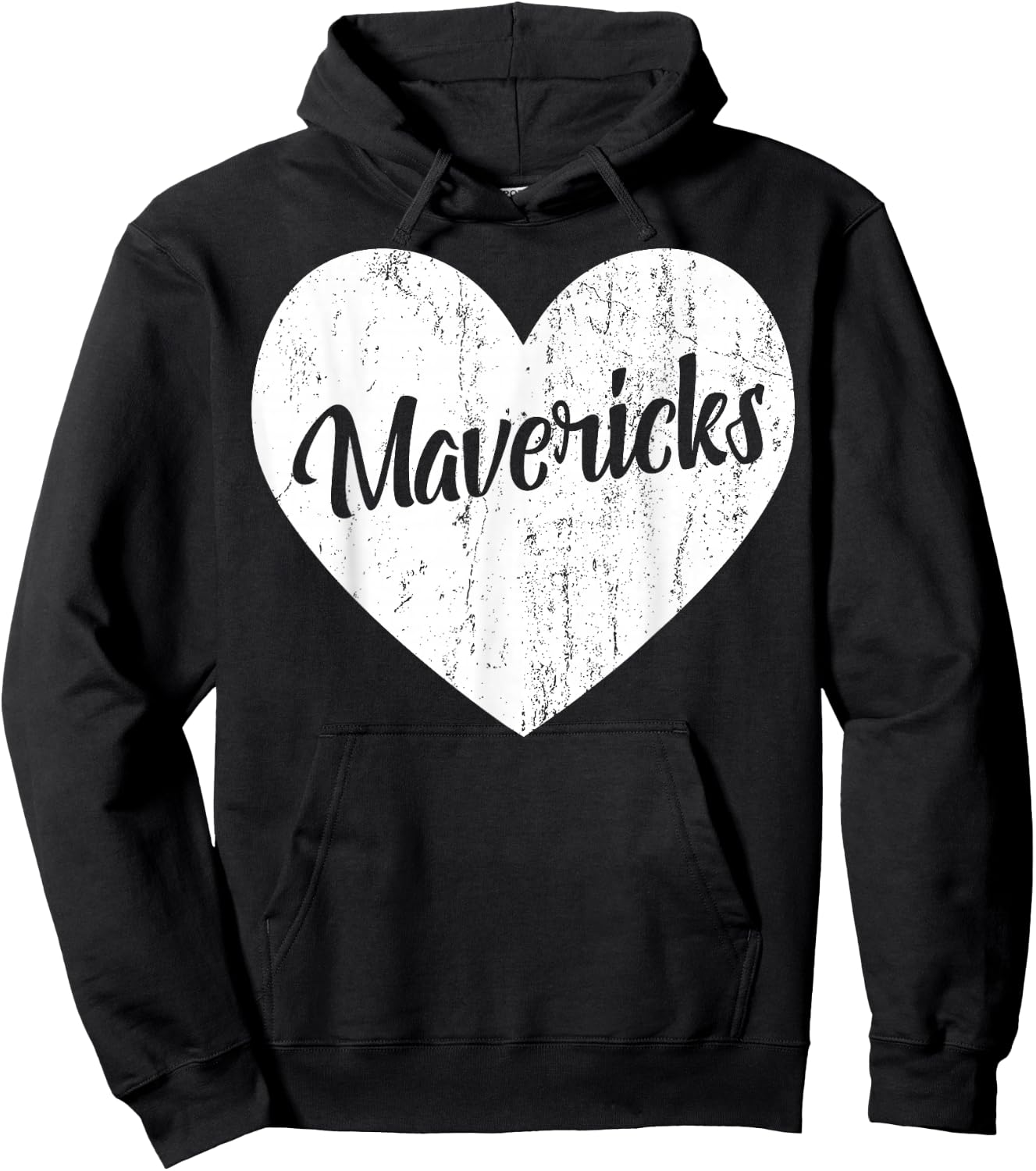 Mavericks School Sports Fan Team Spirit Mascot Heart Gift Hoodie - Hoodie | Black