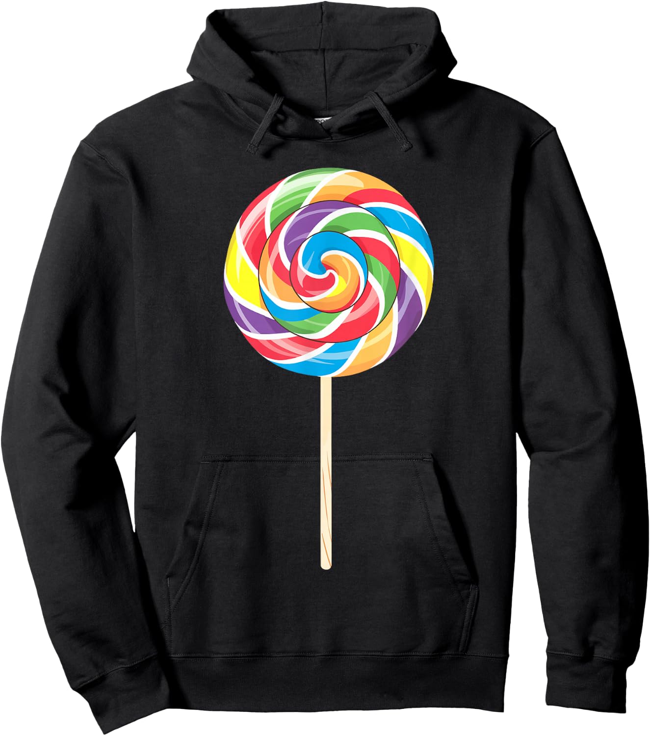 Lollipop Shirt Men Women Kids Rainbow Sucker Candy Costume Hoodie - Hoodie | Black