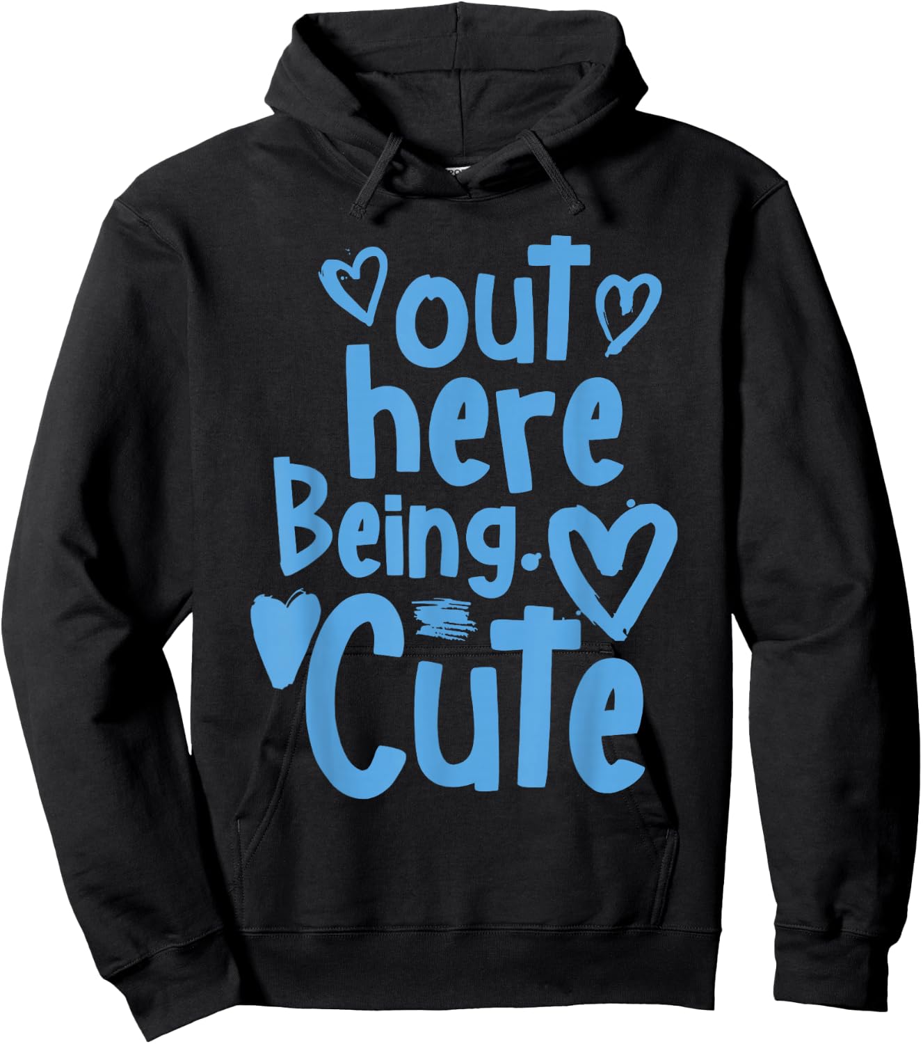 University Blue Black White Match Hoodie - Hoodie | Black