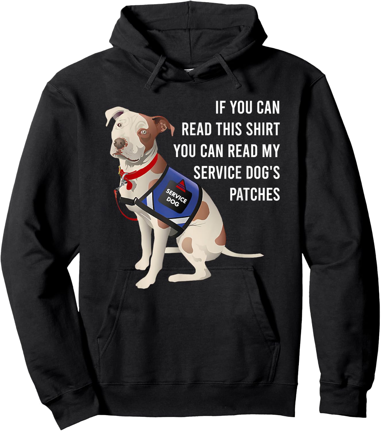 You Can Read My Service Dog's Patches Men Women Hoodie - Hoodie | Black