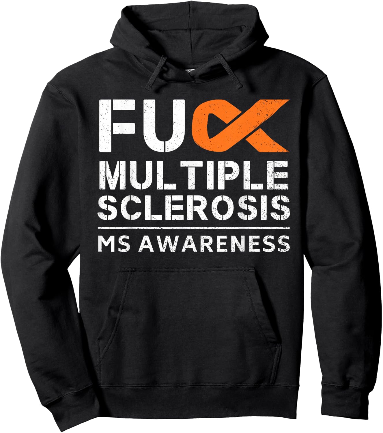 Fuck Multiple Sclerosis MS Awareness Support Ribbon Hoodie - Hoodie | Black