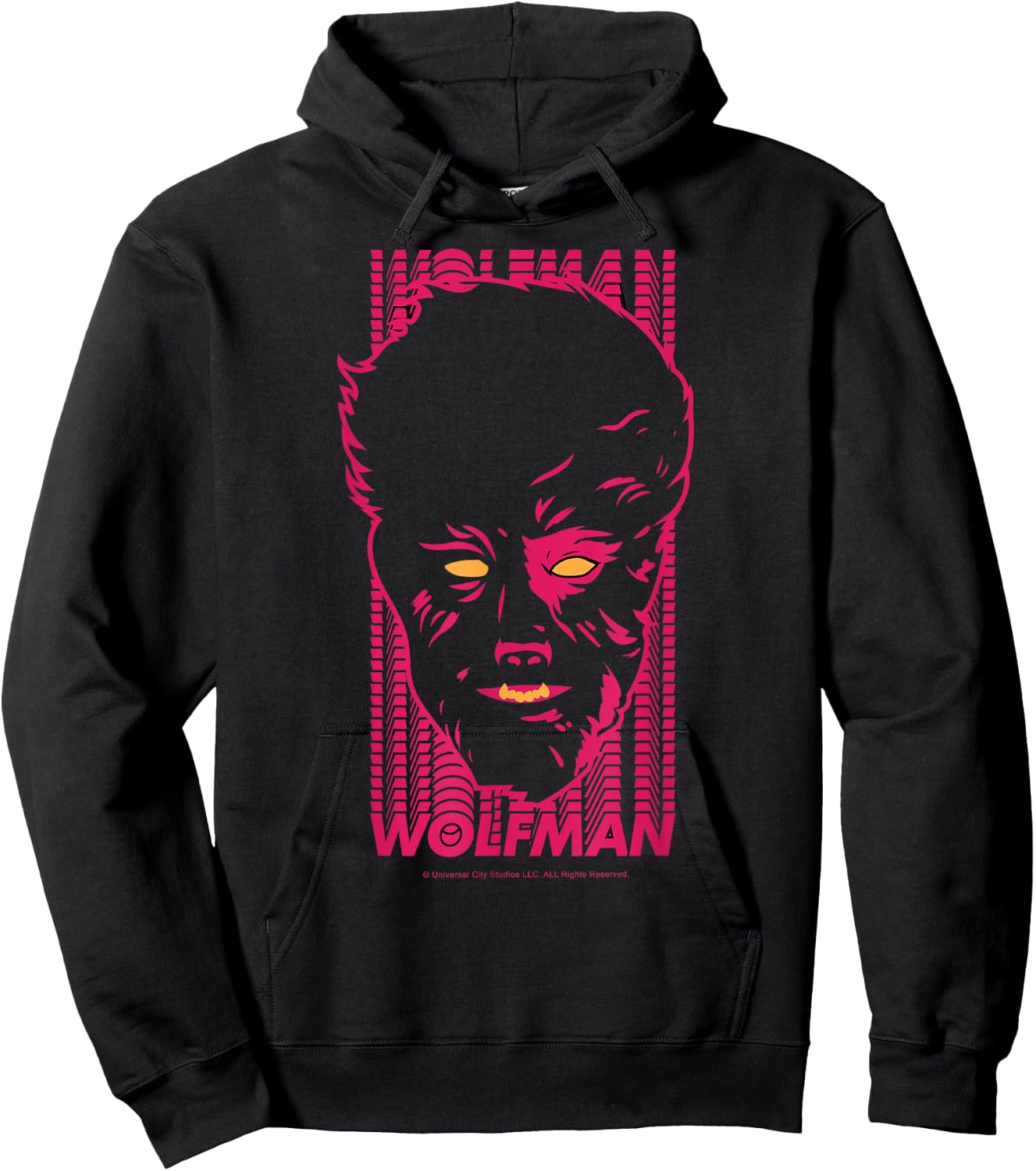 Universal Monsters The Wolf Man Name Stack Portrait Hoodie - Hoodie | Black