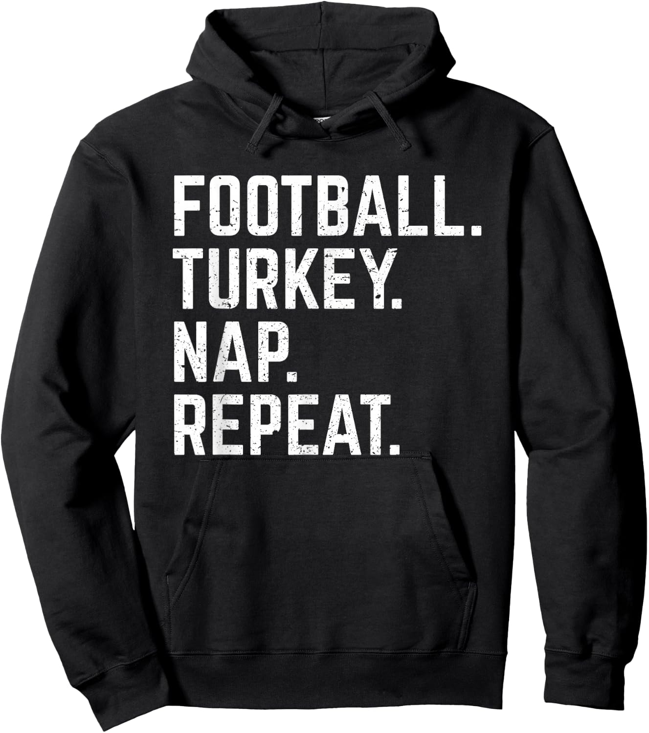 Football Turkey Nap Repeat Thanksgiving Shirt Kids Gift Hoodie - Hoodie | Black
