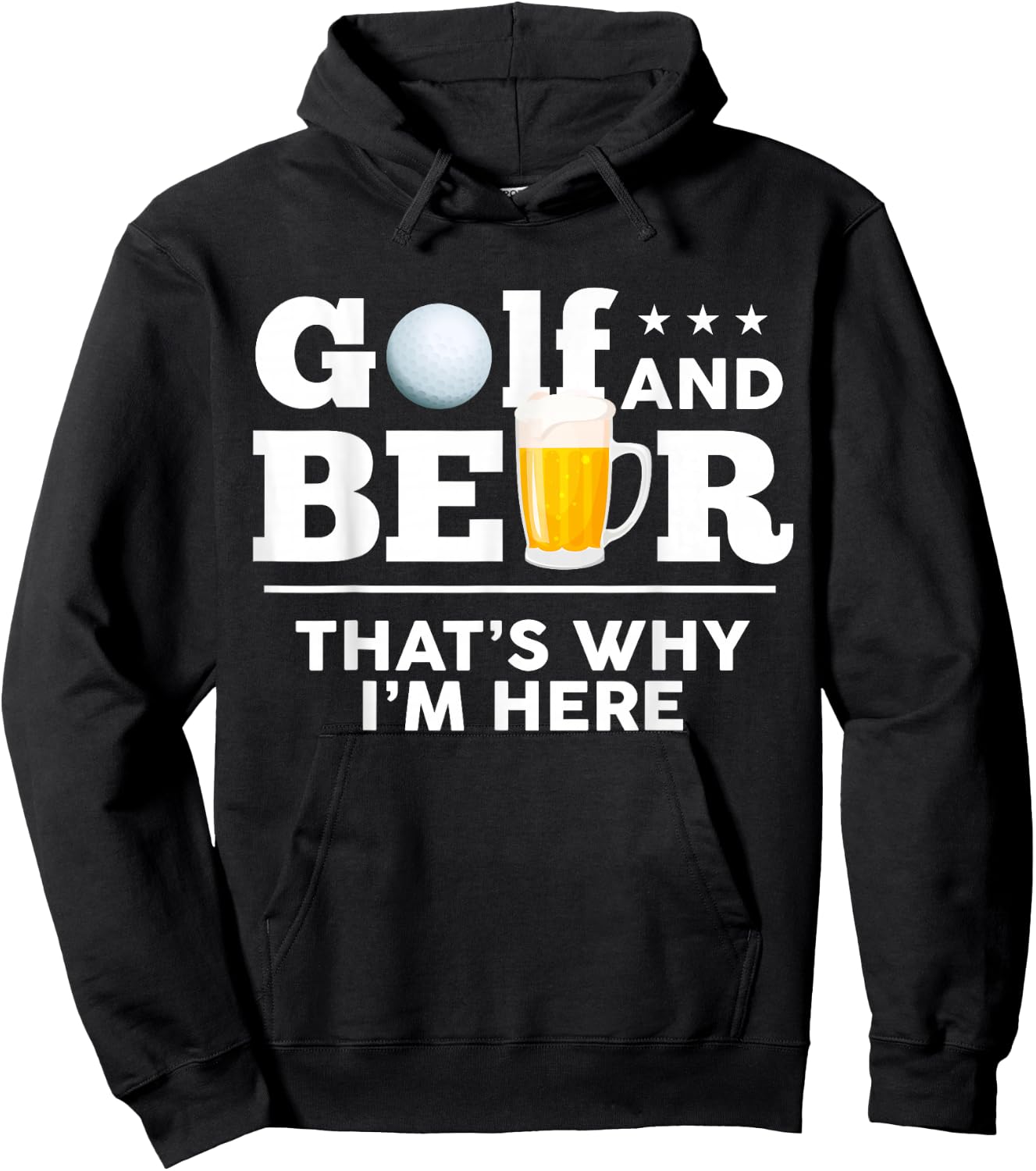 Golf and Beer Joke Dad Funny Fathers Day Drinking Birthday Hoodie - Hoodie | Black