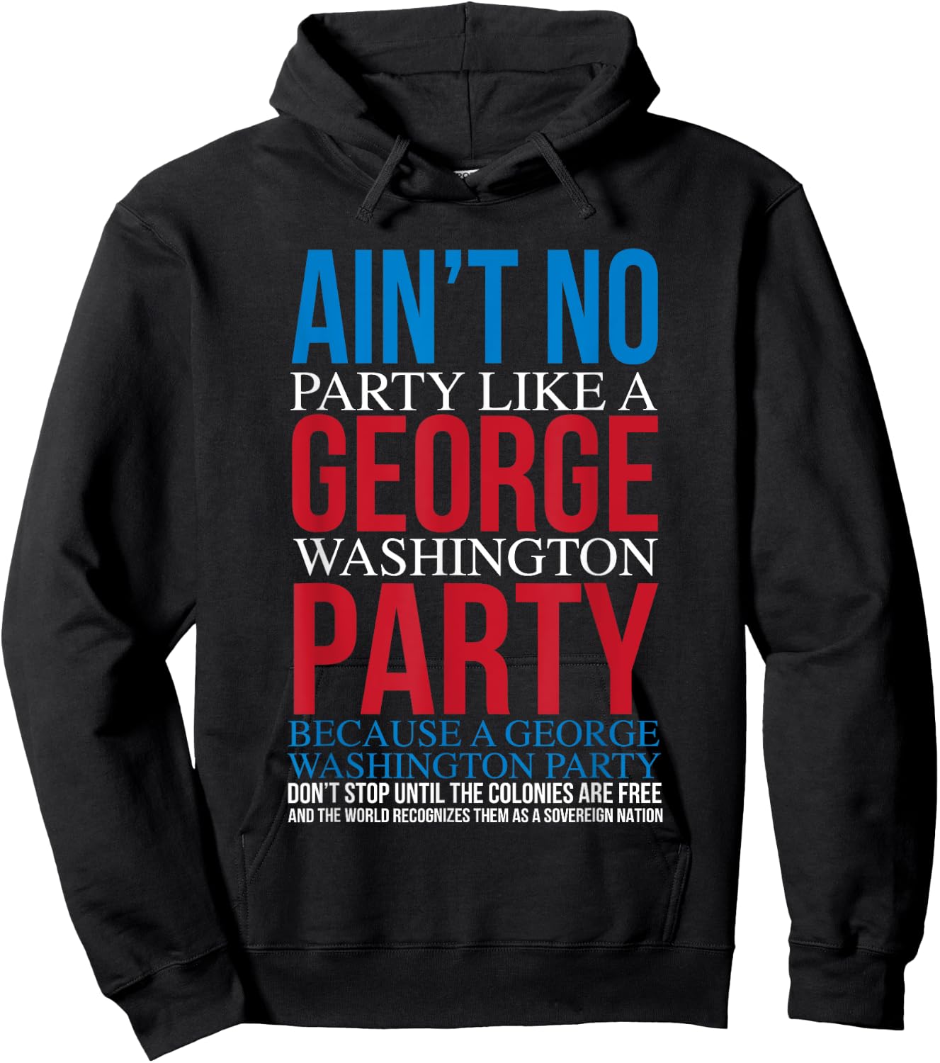 Ain't No Party Like A George Washington Party Hoodie - Hoodie | Black