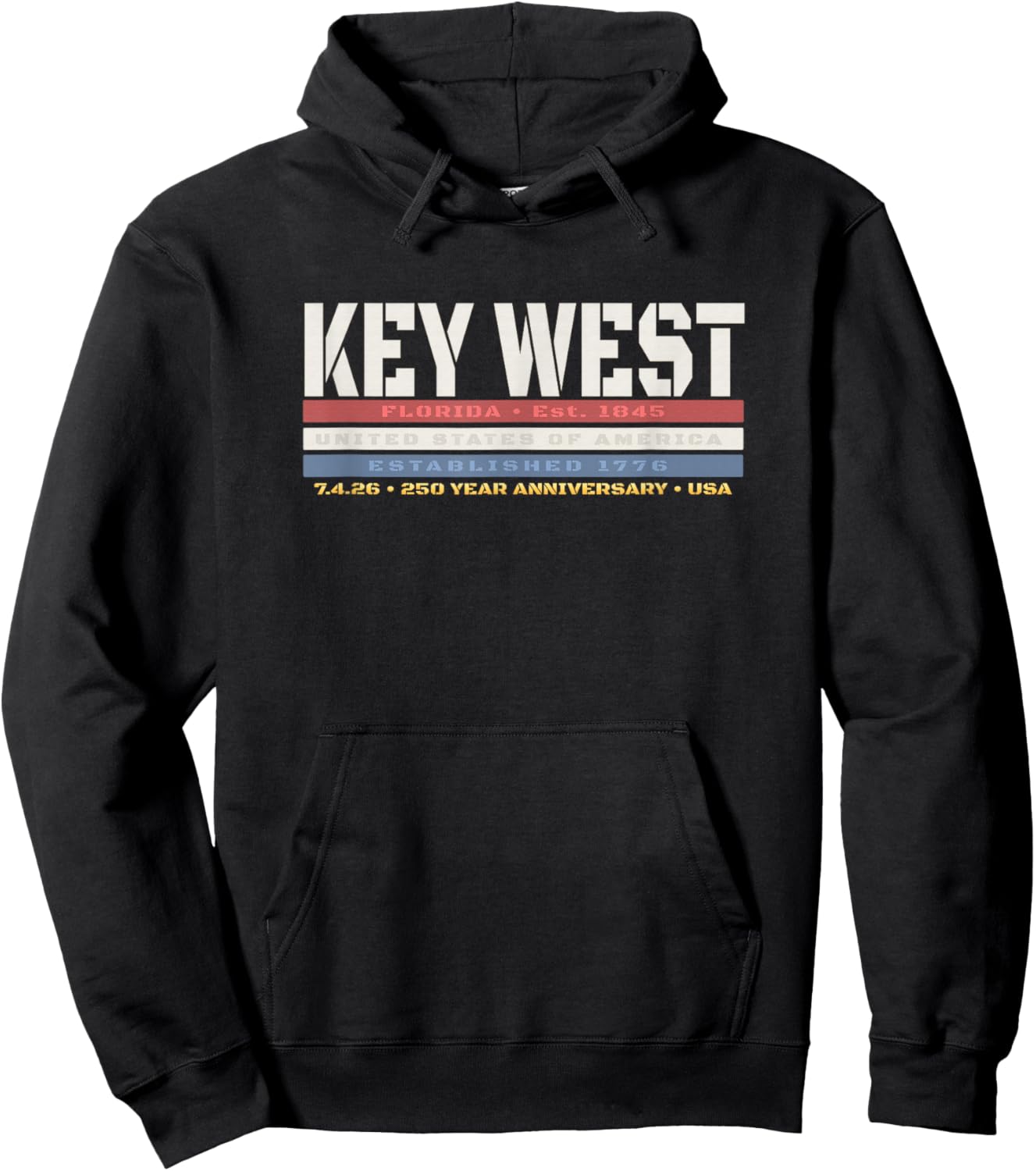 Key West Florida 1776 USA Patriotic 250 Year Anniversary Hoodie - Hoodie | Black