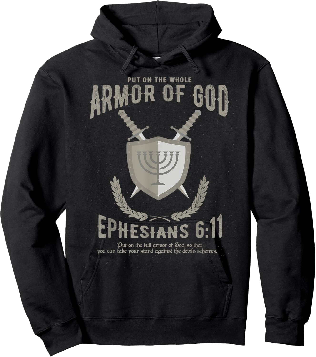 Christian Shirt - Put On The Whole Armor Of God - Men Women Hoodie - Hoodie | Black