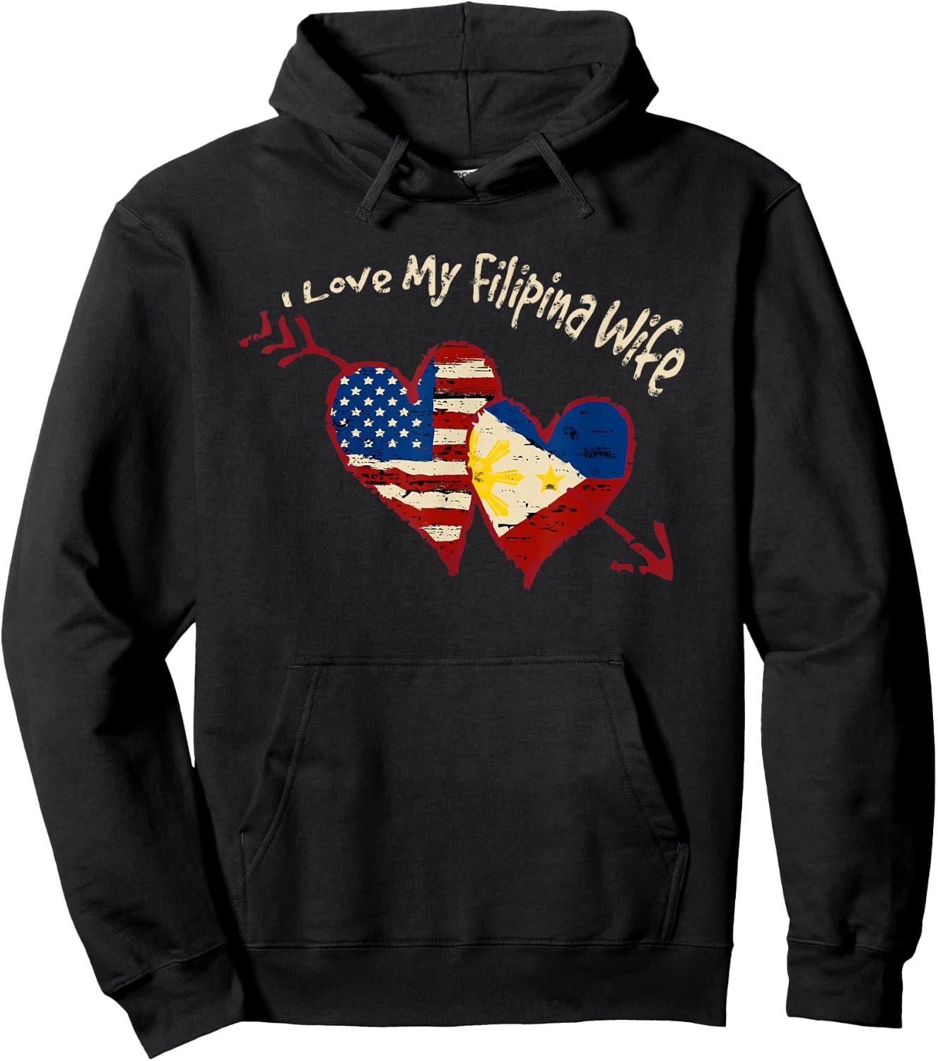 I Love my Filipina Wife Cute Pinay Philippines Pride Hoodie - Hoodie | Black
