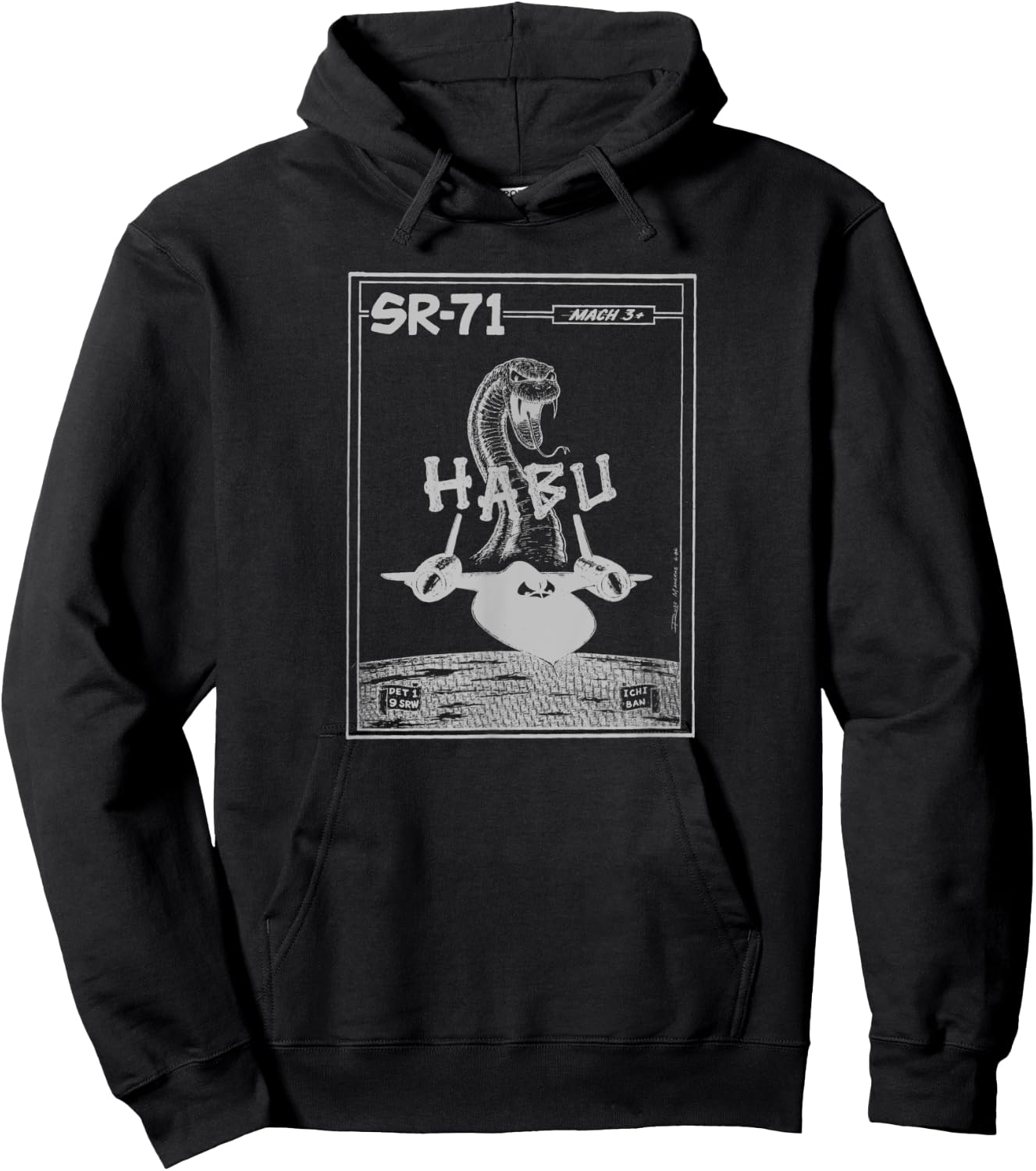 SR-71 Military Aircraft Original Habu Logo Artwork Hoodie - Hoodie | Black