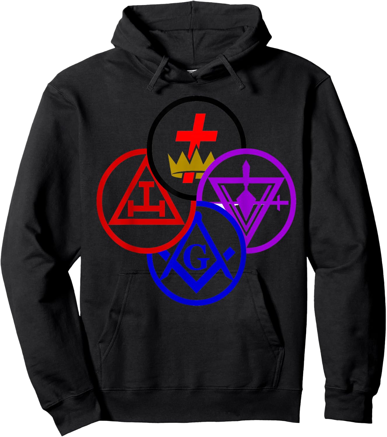 York Rite Masonic T Shirt Hoodie - Hoodie | Black