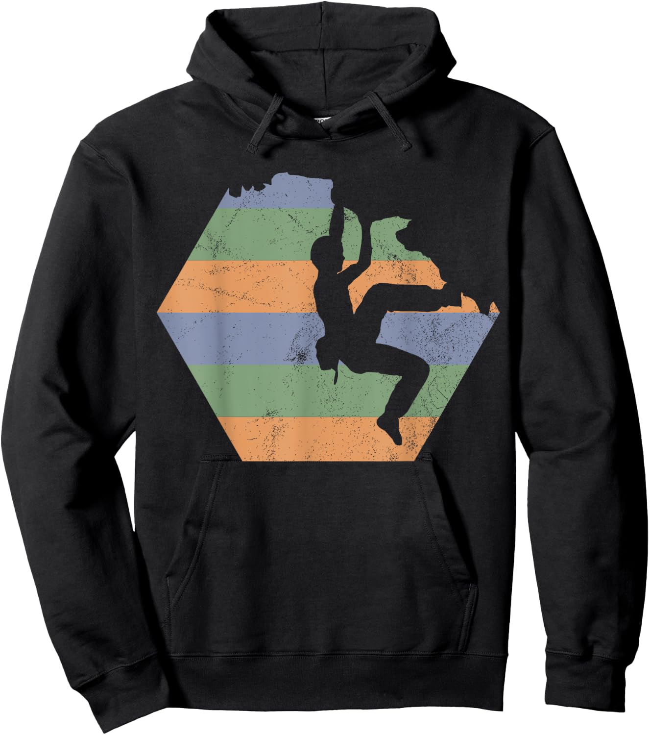 Bouldering Climbing Climber Retro Hoodie - Hoodie | Black