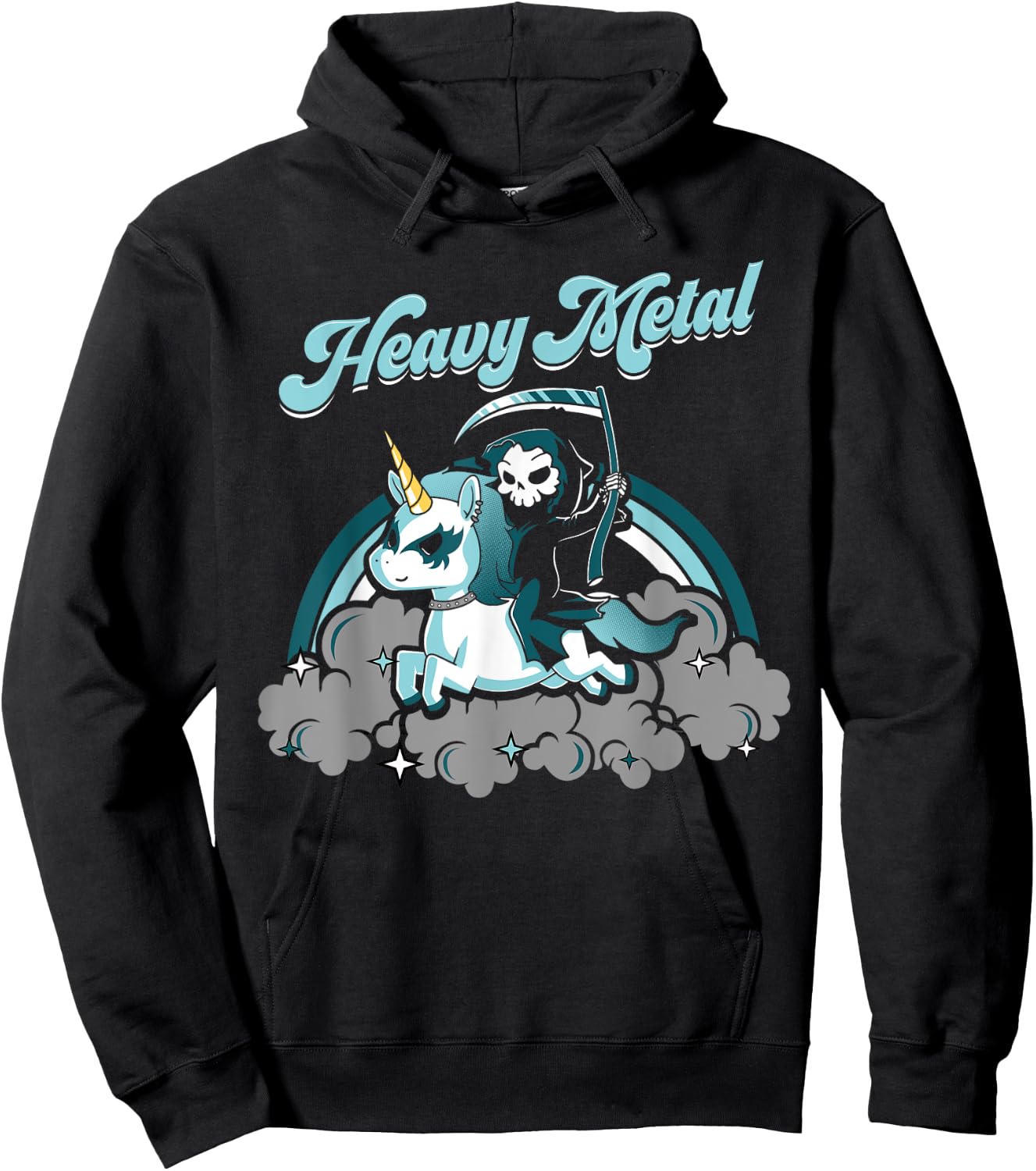 Unicorn Death Metal Heavy Metal Rocker Go To Hell Shirt Hoodie - Hoodie | Black