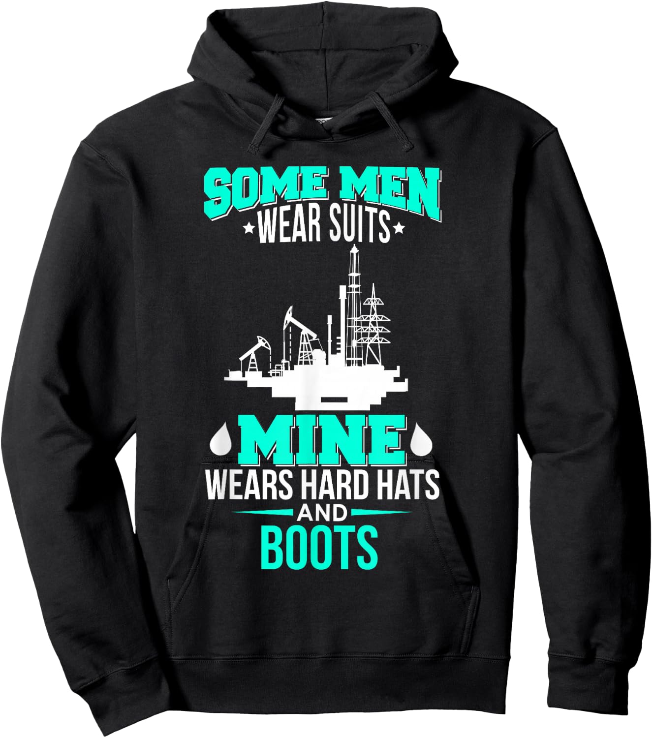 Oil Field Driller Wife, Husband Hard Hats & Boots Hoodie - Hoodie | Black