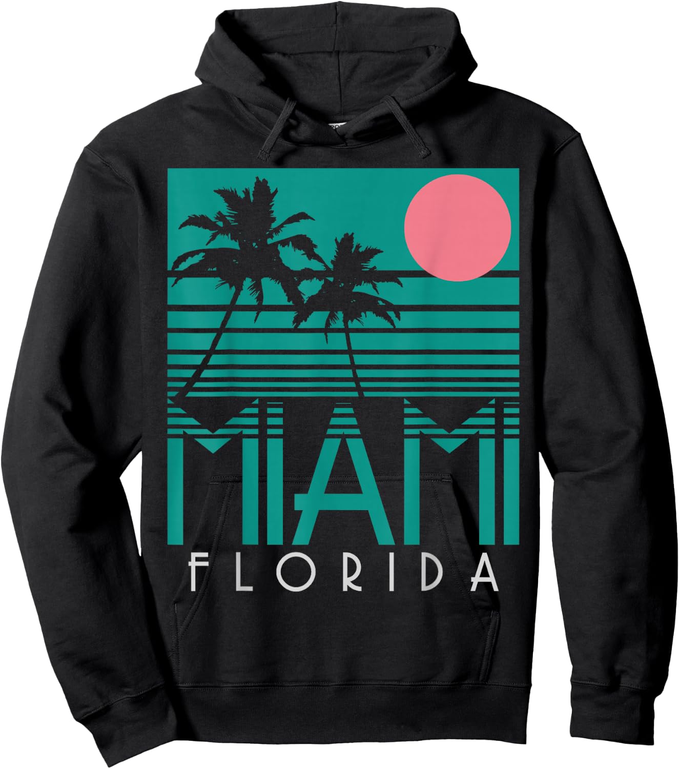Miami Shirt Vintage Florida America USA Souvenir Surfer Hoodie - Hoodie | Black