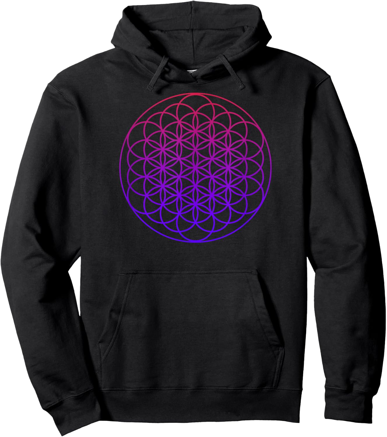 Cool Sacred Geometry Geometric Repeating Circles Trippy Yoga Hoodie - Hoodie | Black