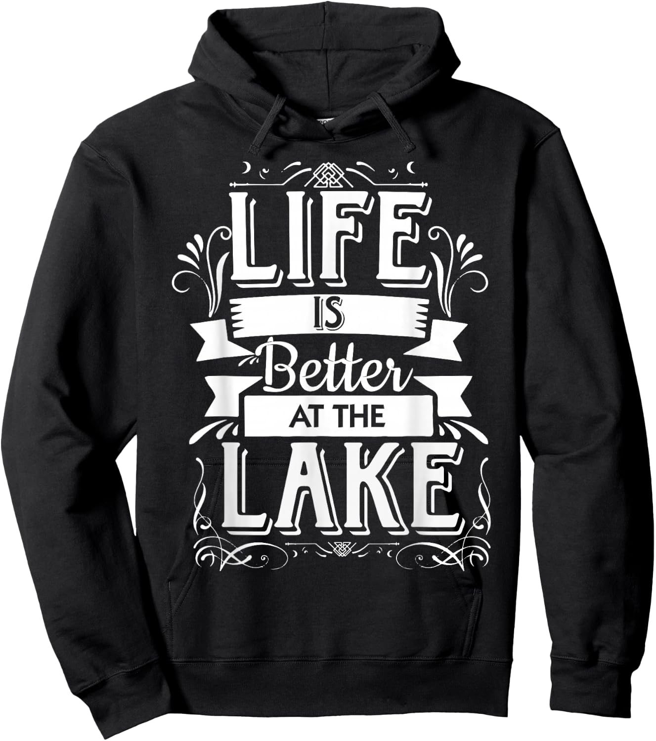 Life is Better at The Lake T Shirt | Funny Lake Vacation Hoodie - Hoodie | Black