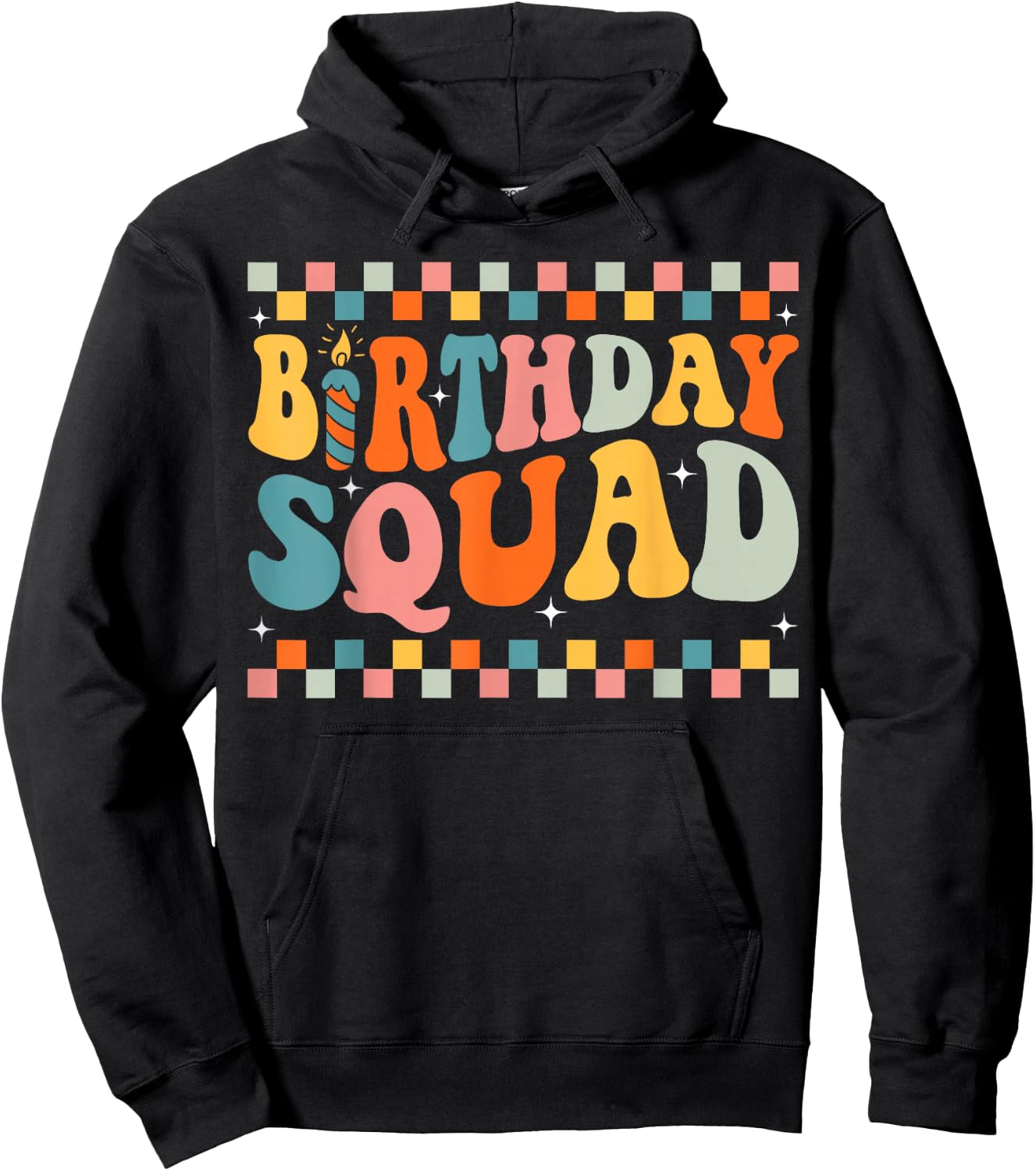 Birthday Squad Groovy Matching Family Birthday Squad Hoodie - Hoodie | Black