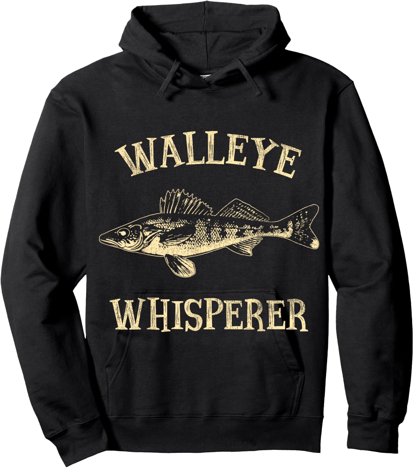 Walleye Whisperer Fish Hoodie - Hoodie | Black