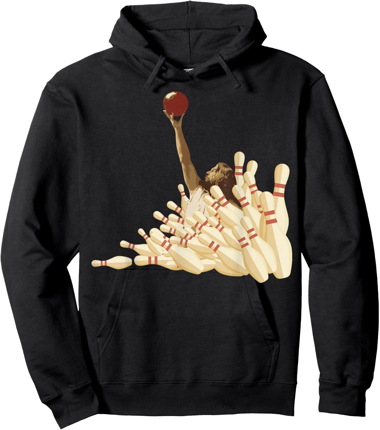 The Big Lebowski Bowling Pins Portrait Hoodie - Hoodie | Black