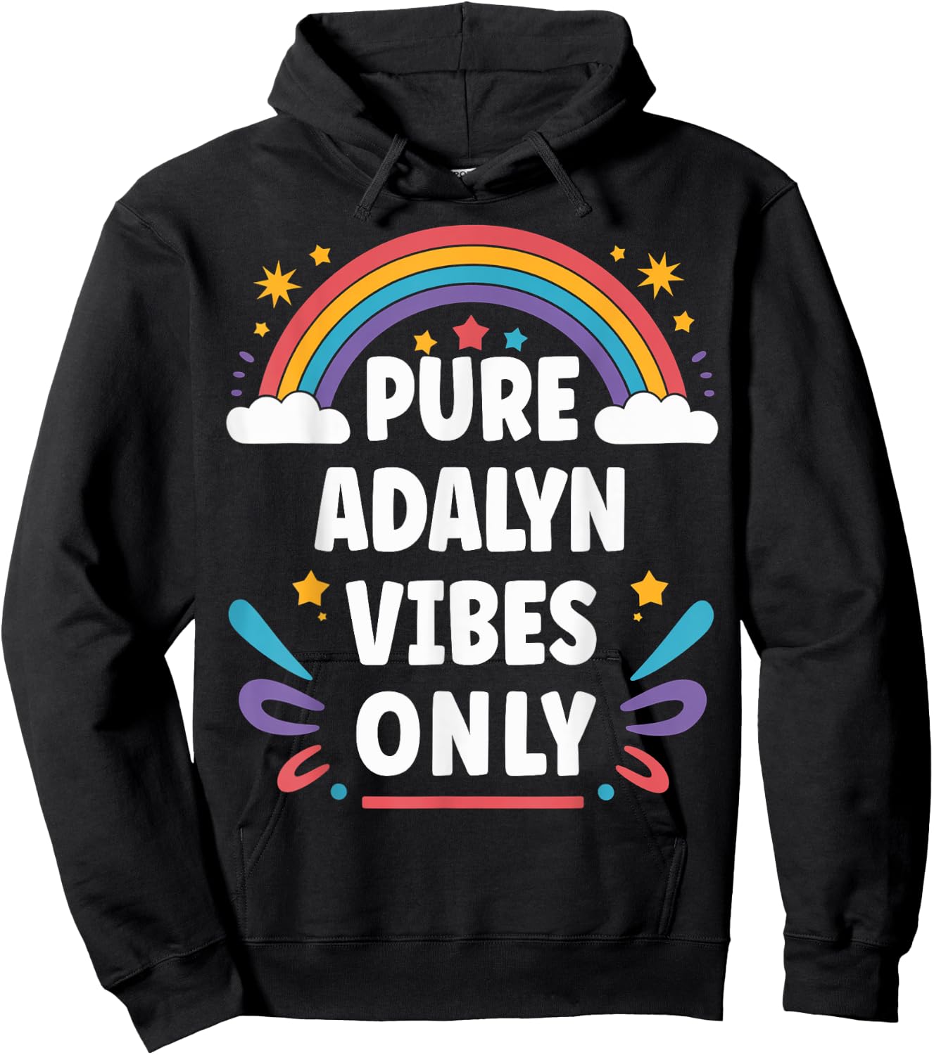 ADALYN Vibes Only Cute Retro Girls ADALYN Name Hoodie - Hoodie | Black