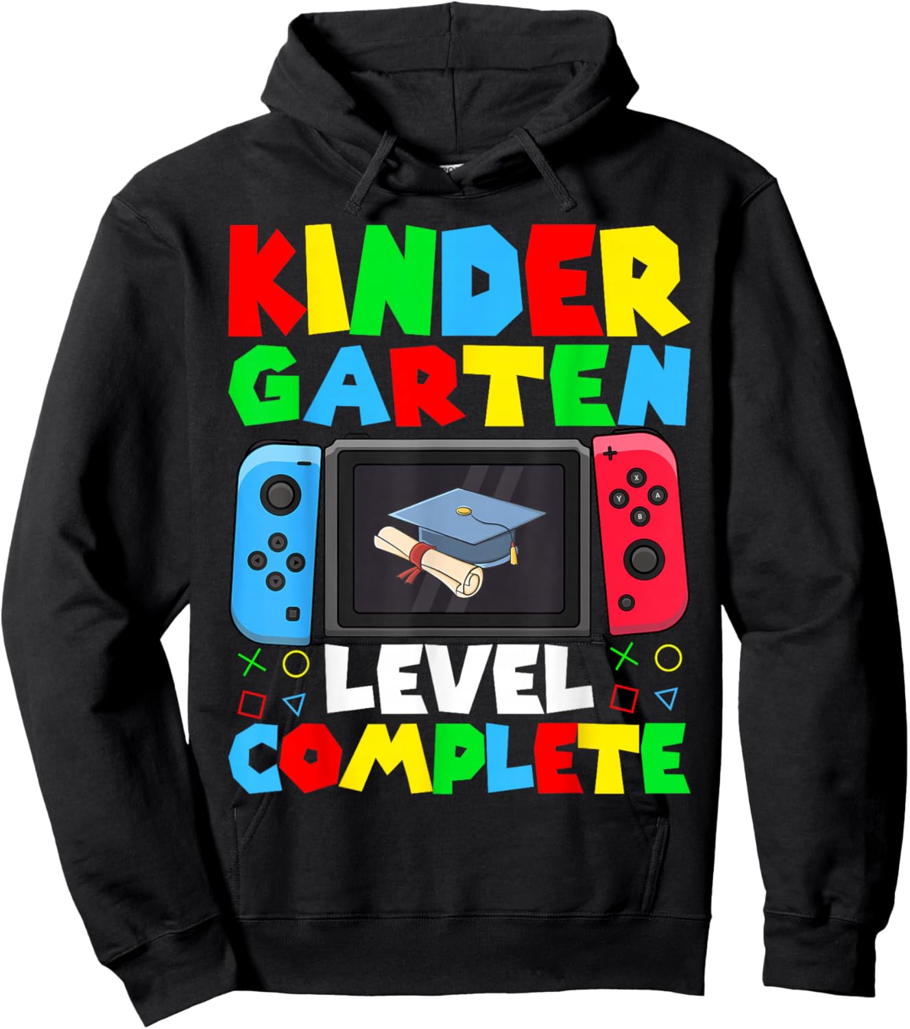 Kindergarten Level Complete Video Gamer Graduation Kid Boy Hoodie - Hoodie | Black