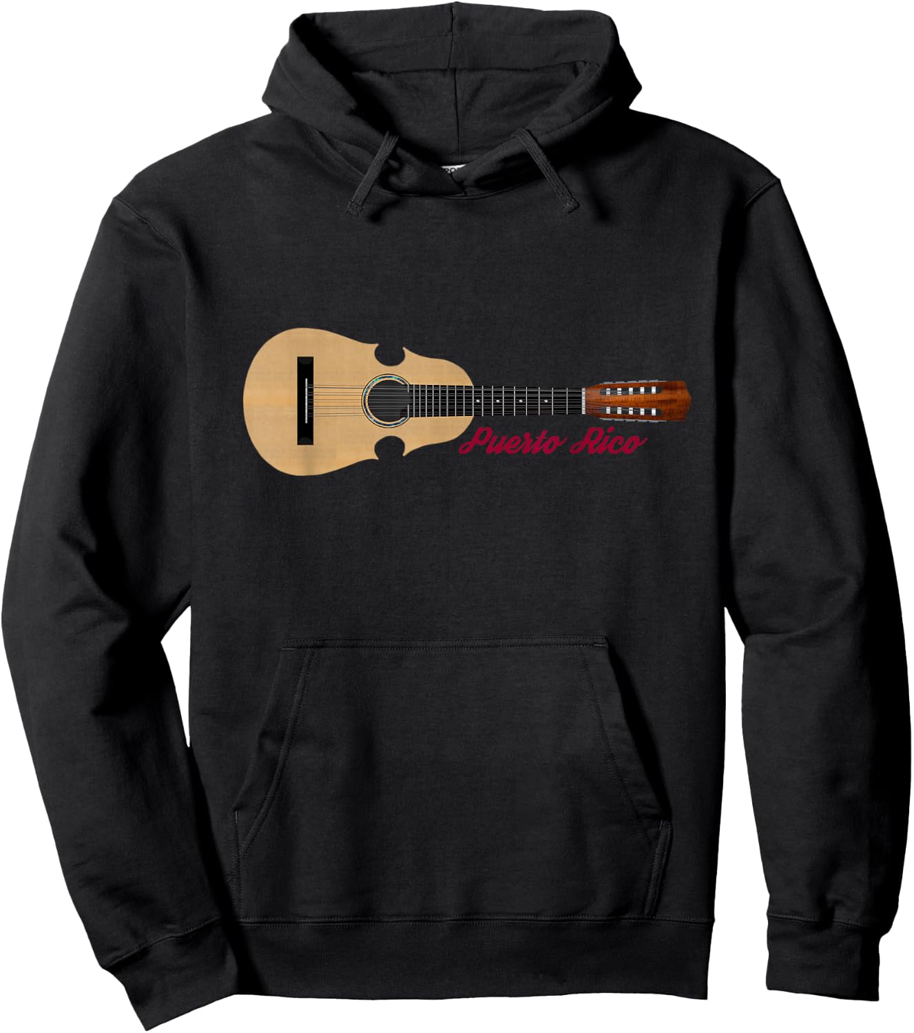 Cuatro Puertorriqueno with Puerto Rico by 4Jibaro Hoodie - Hoodie | Black