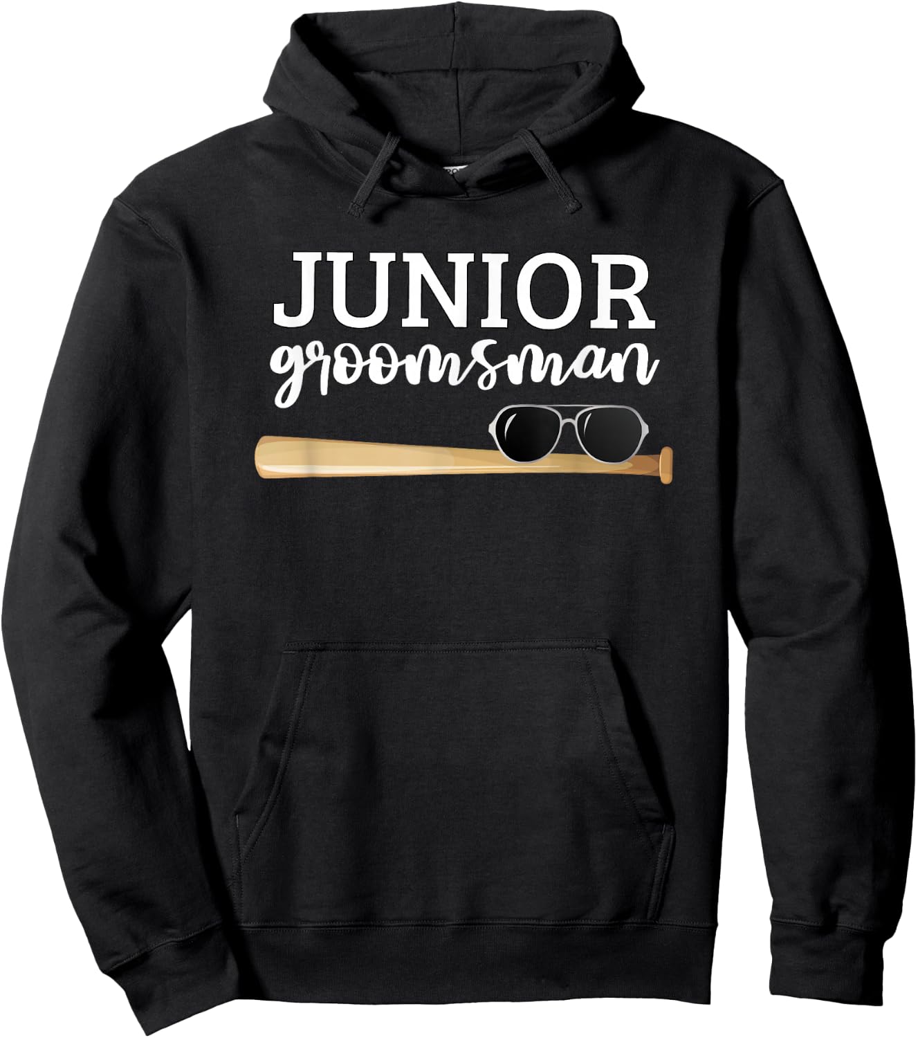 Junior Groomsman Baseball Bat Wedding Party Jr Boys Gift Hoodie - Hoodie | Black