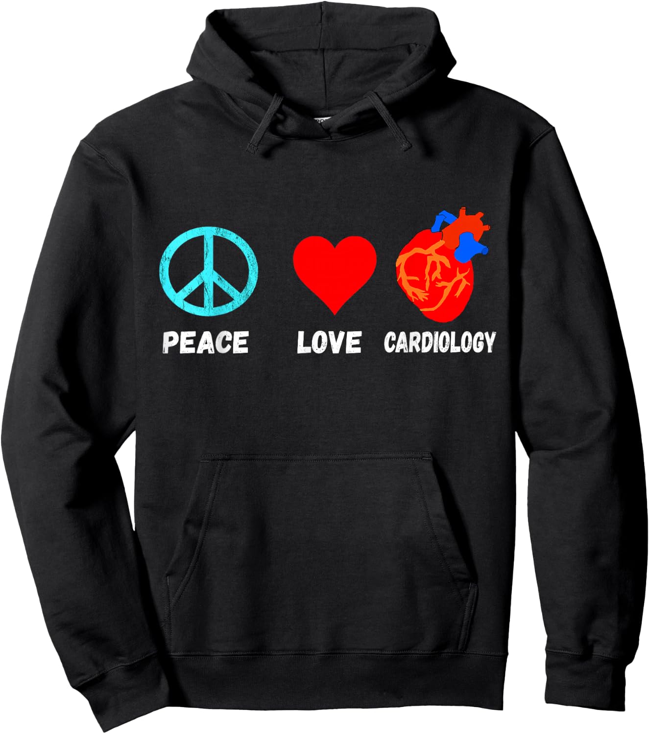 Cardiology Peace Love Anatomy Heart Cardiologist Heart Surgeons Hoodie - Hoodie | Black