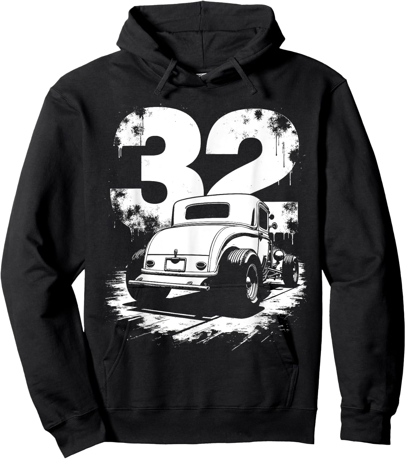 1932 American Classic 3 Window Deuce Coupe Hot Rod Hoodie - Hoodie | Black