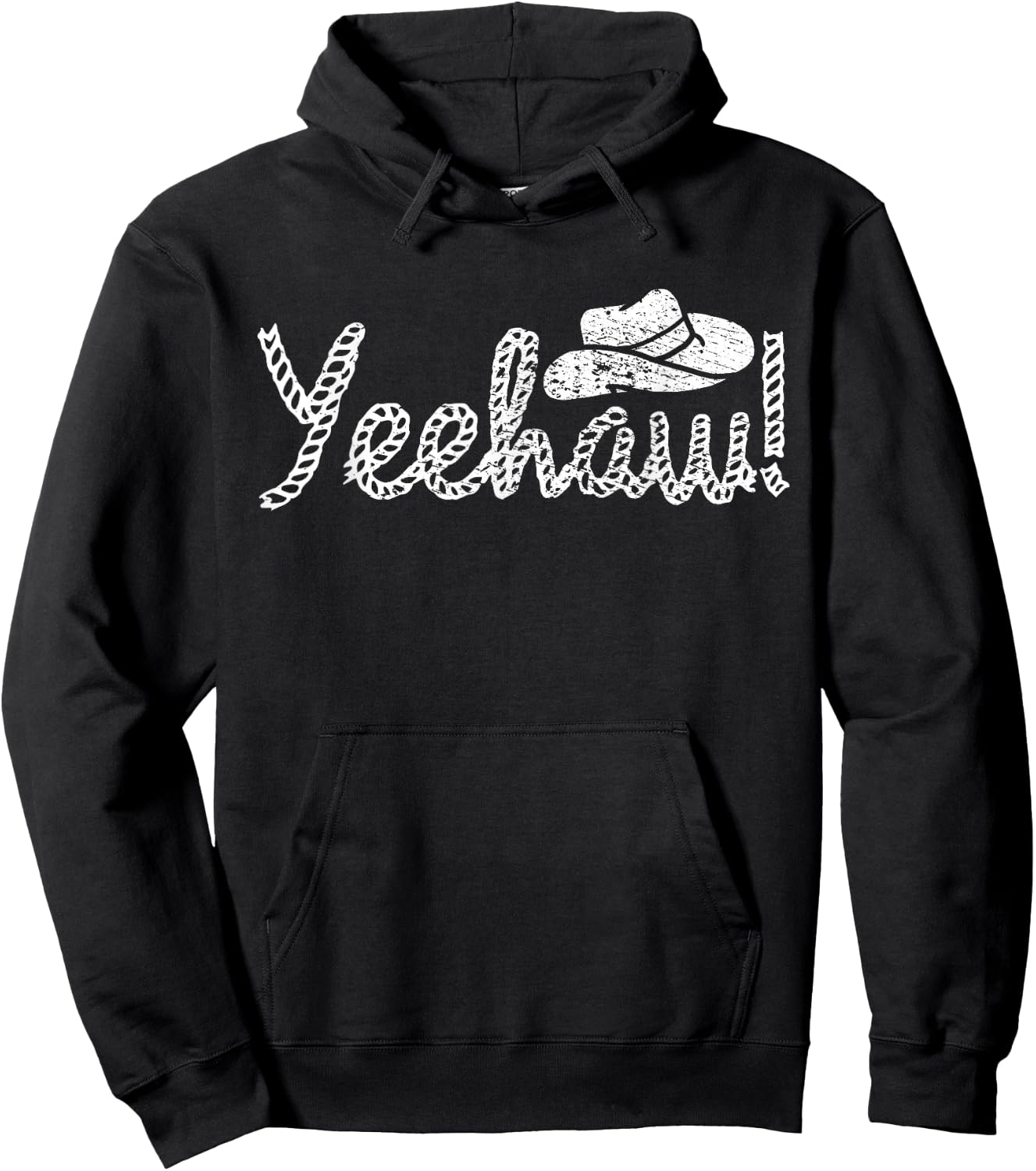 Vintage Yeehaw Cowboy Western Country Hoodie - Hoodie | Black