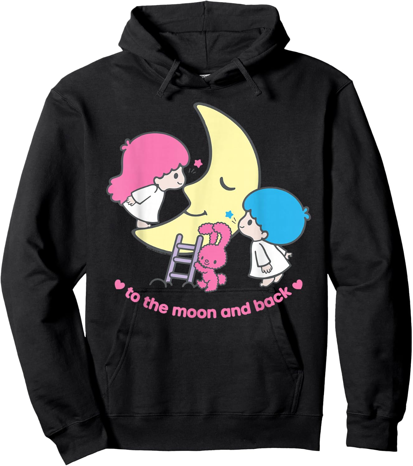 Little Twin Stars Love You to the Moon and Back Shirt Hoodie - Hoodie | Black