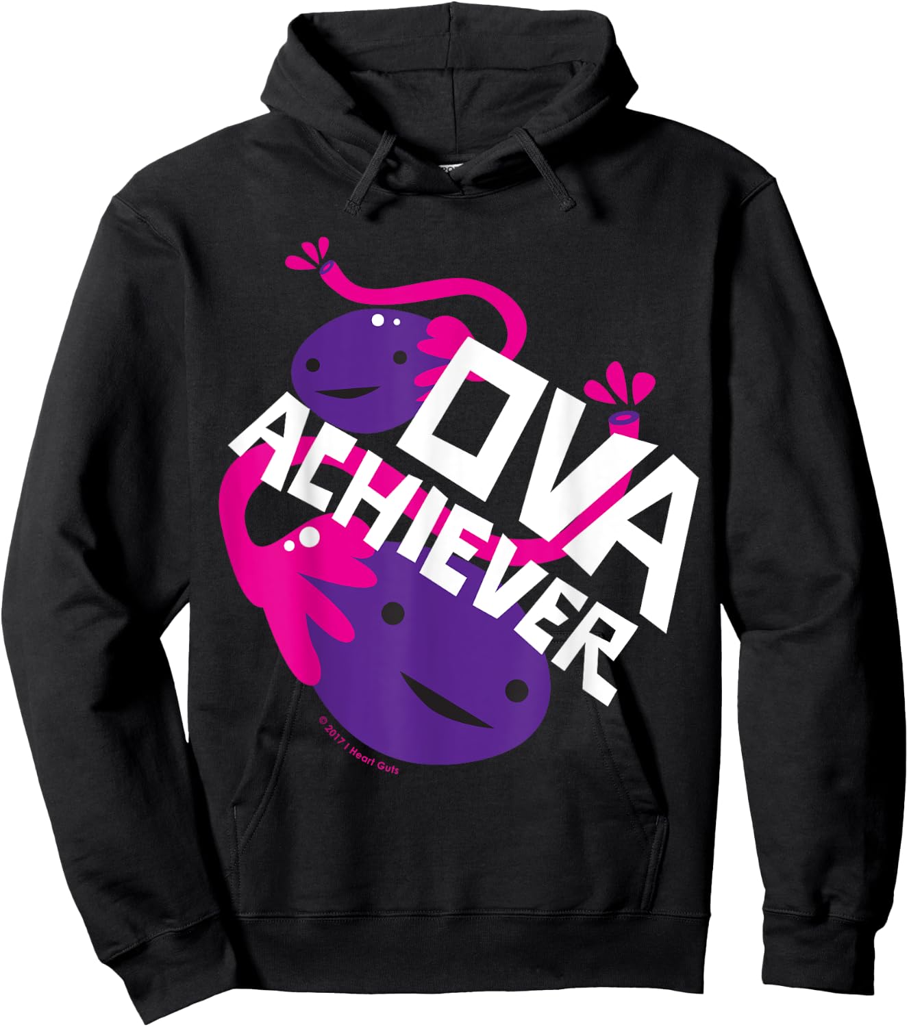 Ova Achiever - Cute Ovary Funny OBGYN Ovarian Cancer Gift Hoodie - Hoodie | Black