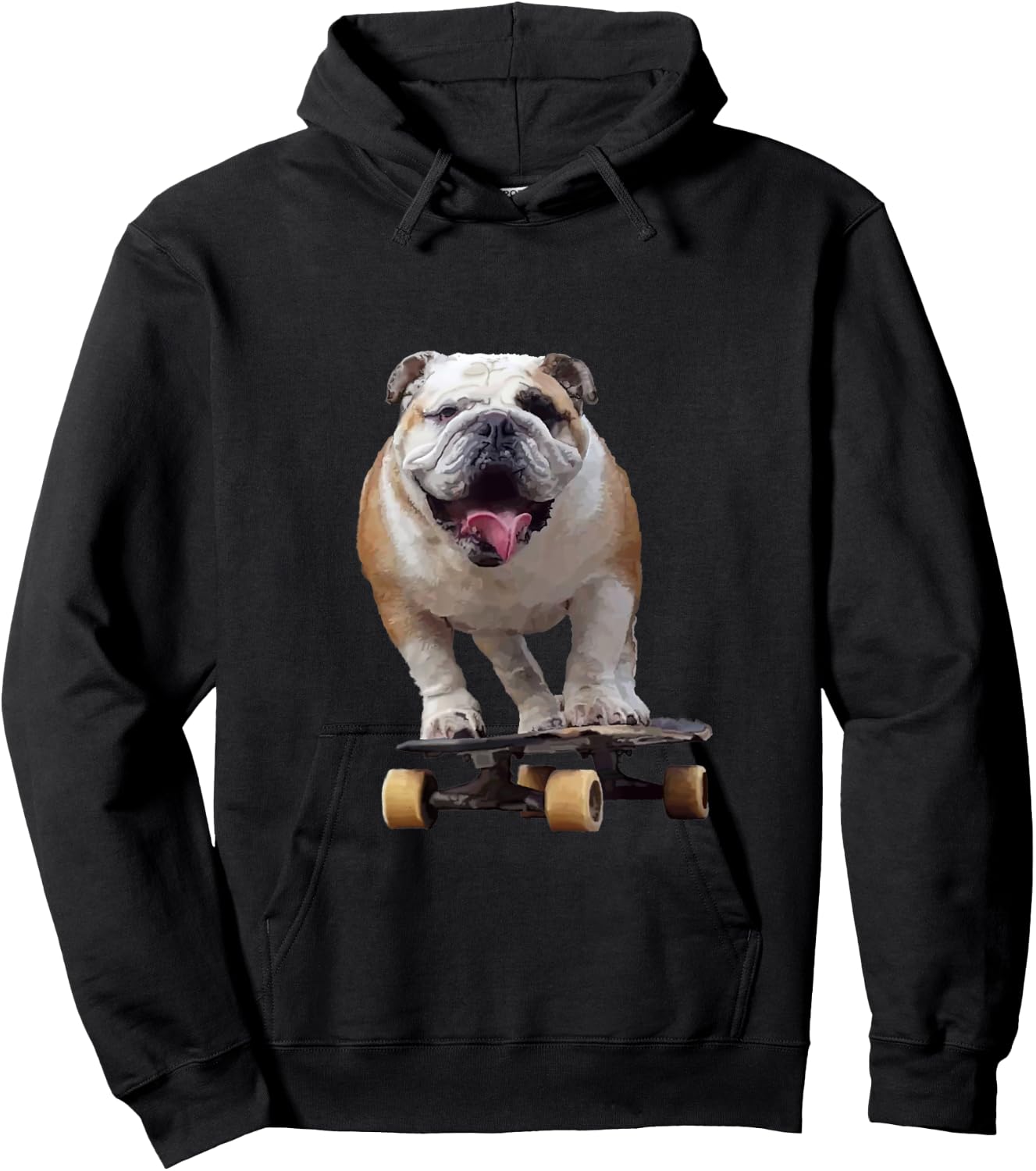Funny Skateboarding Bulldog Hoodie - Hoodie | Black