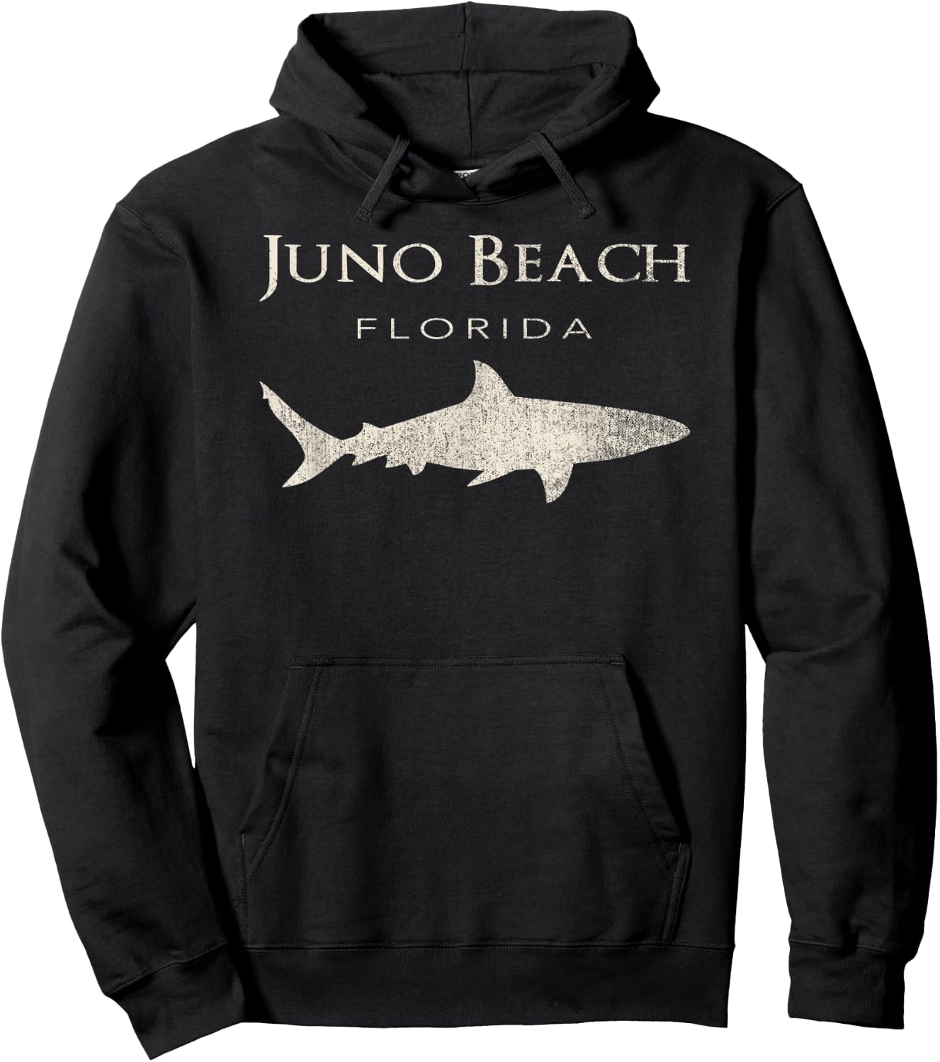 Retro Juno Beach FL Shark Women Kids Hoodie - Hoodie | Black