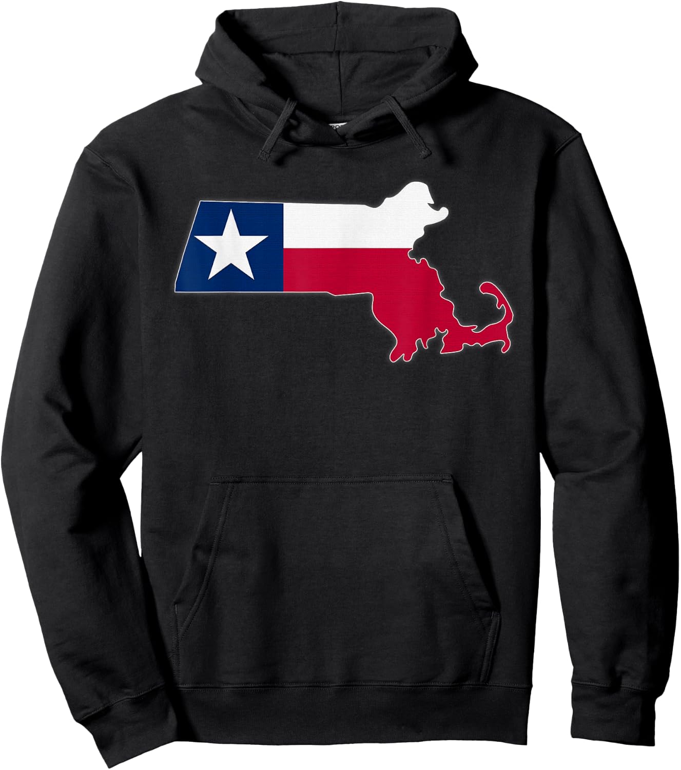 MASSACHUSETTS STATE MAP TEXAS TX Flag Roots Men Women Gift Hoodie - Hoodie | Black