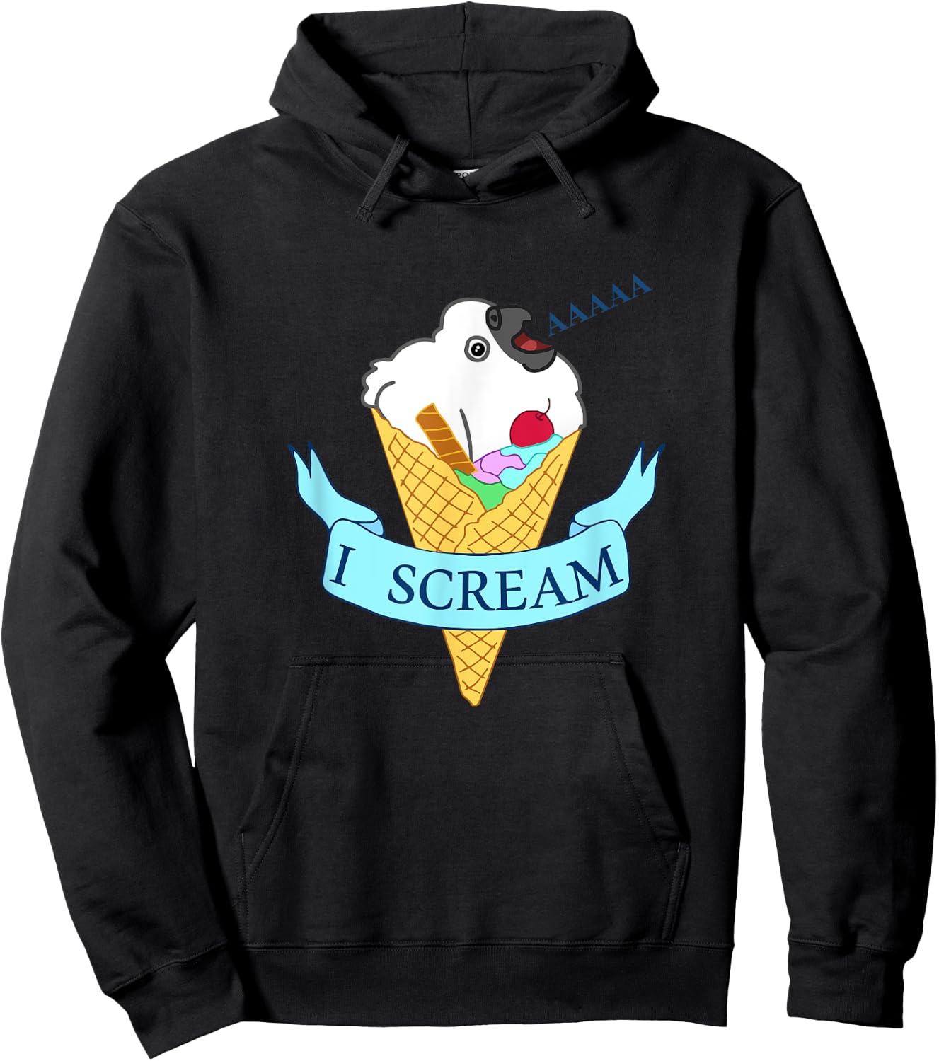 I scream Ice cream Cute Baby Parrot Funny Bird Pet Cockatoo Hoodie - Hoodie | Black