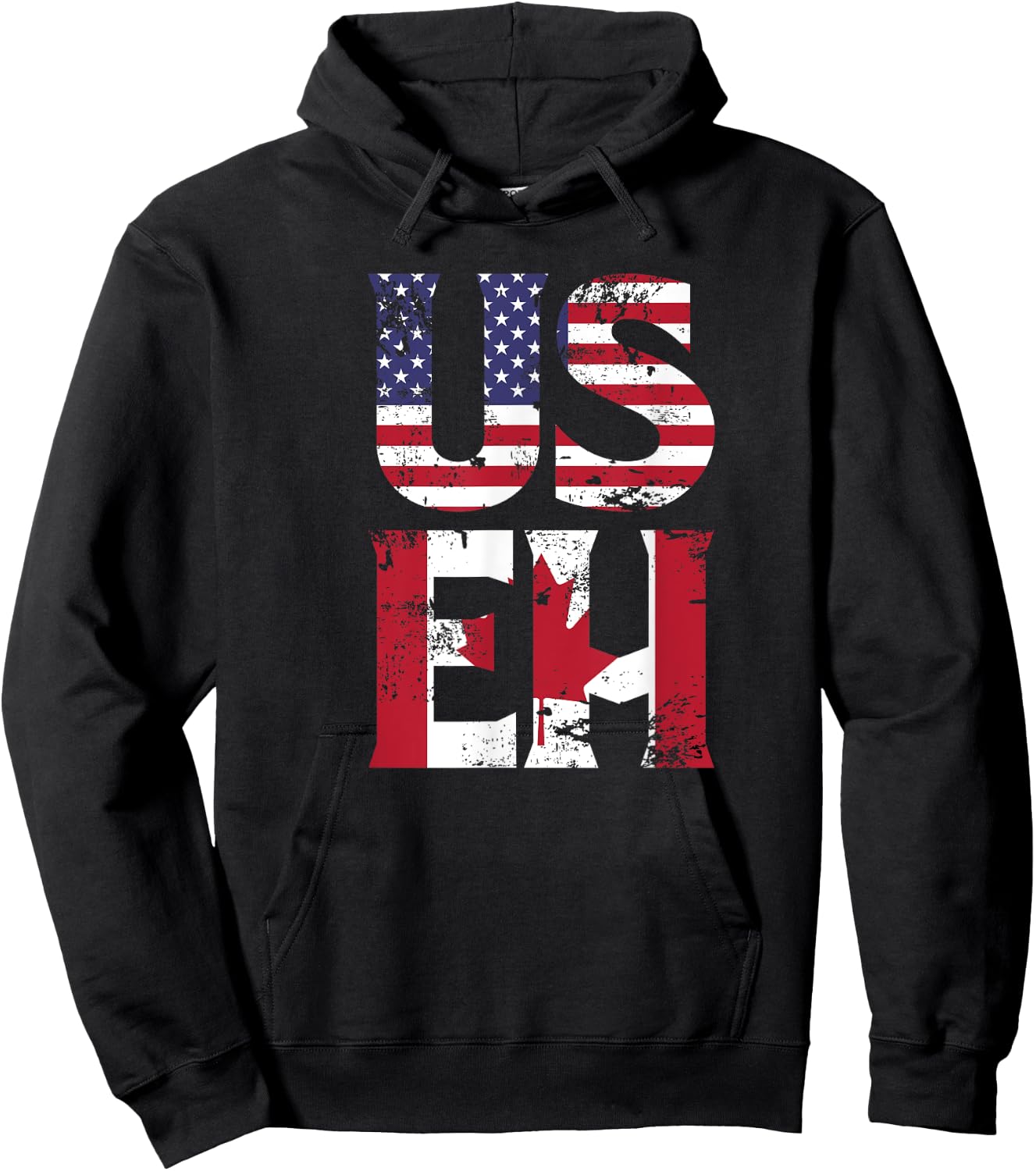 US EH American Canadian Funny Meme Quote Hoodie - Hoodie | Black