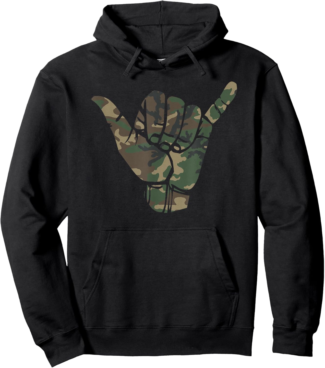 Surfs Up Camouflage Hawaii Shaka Sign Shirt Art-Retro Shaka Hoodie - Hoodie | Black